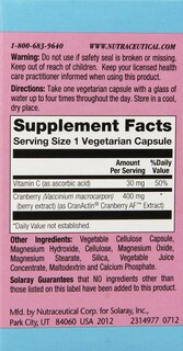 Foto 2 | Suplemento Solaray Cranactin Cranberry Af De 400 Mg - Venta Internacional.