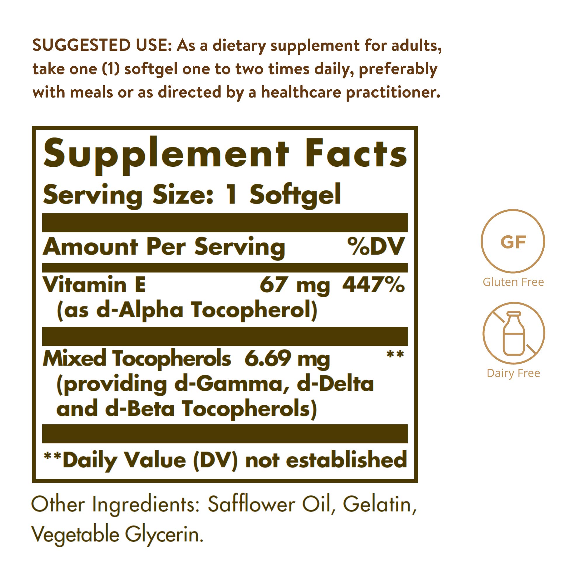 Foto 3 pulgar | Suplemento Solgar De Vitamina E 67 Mg (100 Ui) 100 Cápsulas Blandas - Venta Internacional.