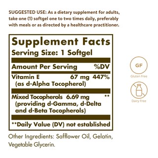 Foto 2 | Suplemento Solgar De Vitamina E 67 Mg (100 Ui) 100 Cápsulas Blandas - Venta Internacional.