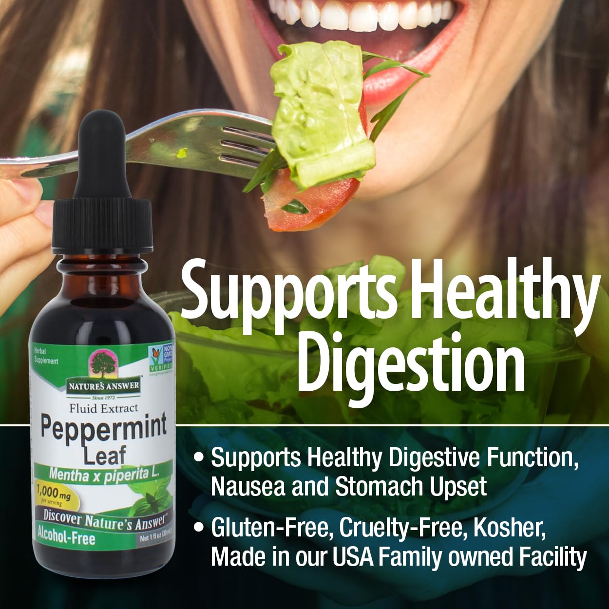 Foto 5 pulgar | Suplemento Herbal Nature's Answer Peppermint Leaf 30 Ml - Venta Internacional.