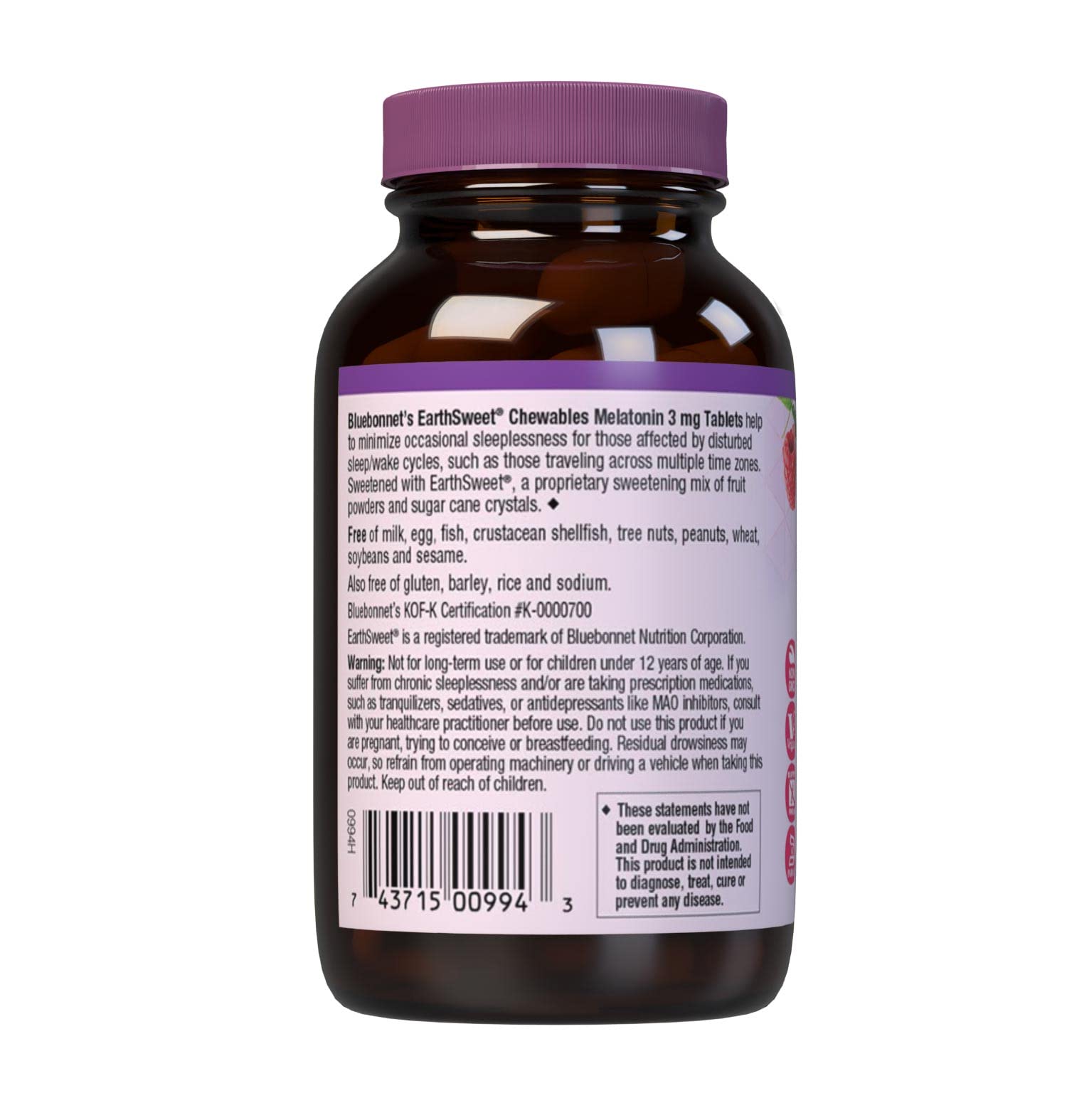 Foto 8 pulgar | Suplemento Bluebonnet Nutrition Earthsweet Melatonin 3 Mg - Venta Internacional.