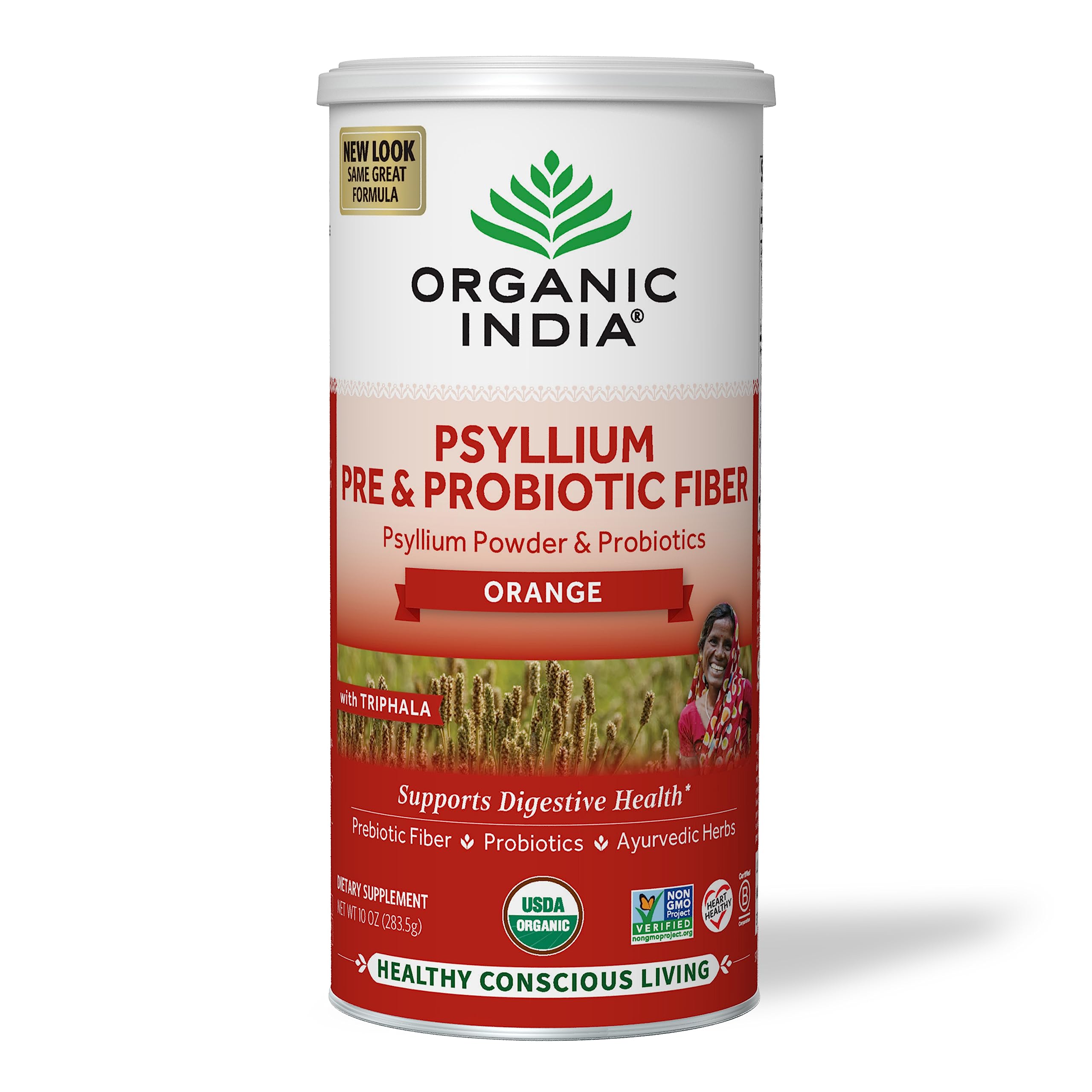 Foto 2 pulgar | Suplemento Organic India De Cáscara De Psyllium En Polvo, 300 Ml, Naranja - Venta Internacional.