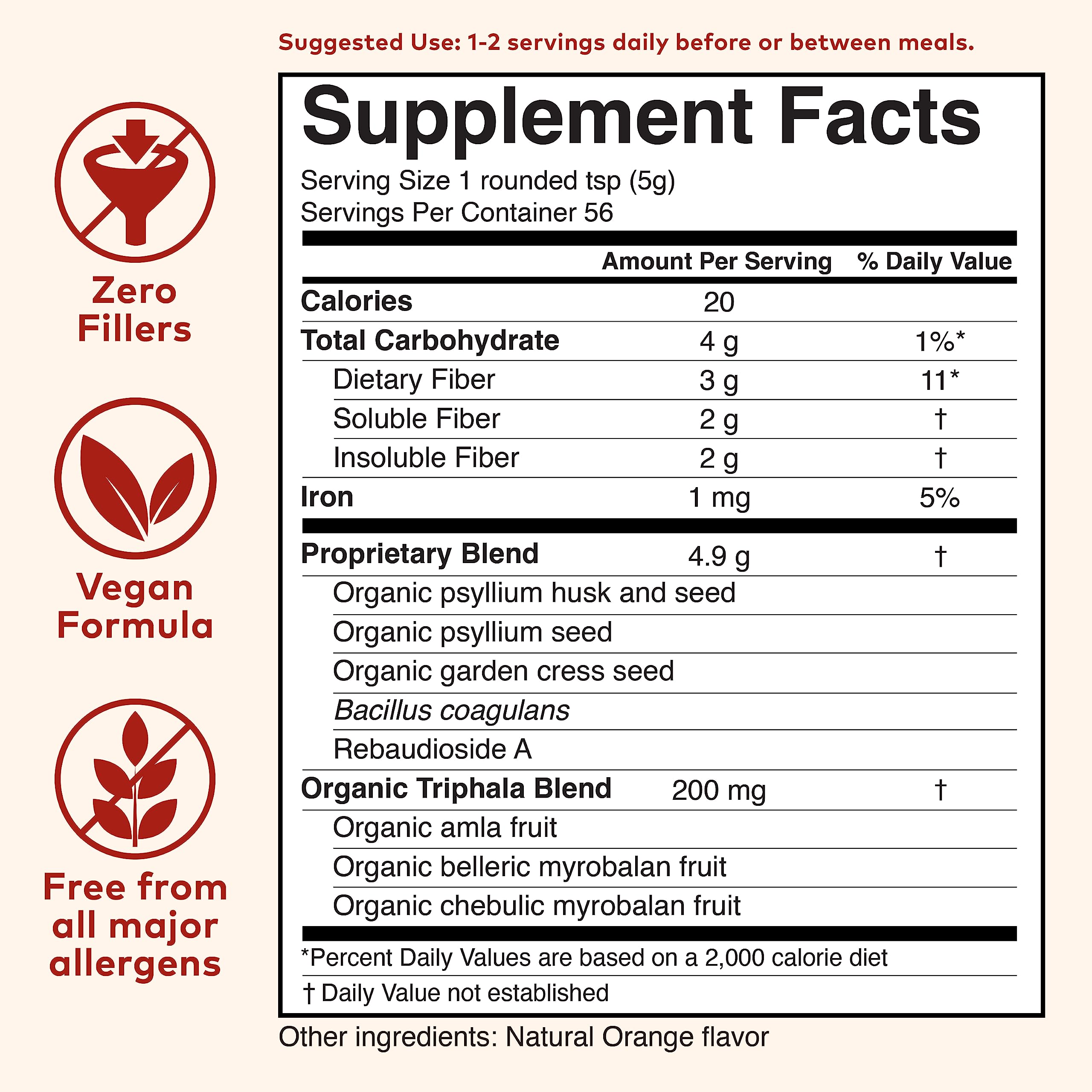 Foto 6 | Suplemento Organic India De Cáscara De Psyllium En Polvo, 300 Ml, Naranja - Venta Internacional.