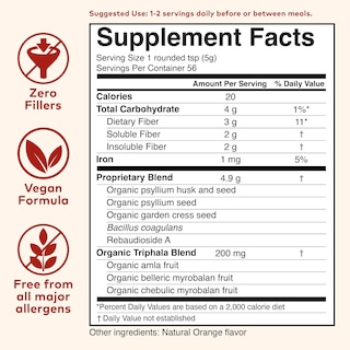 Foto 6 | Suplemento Organic India De Cáscara De Psyllium En Polvo, 300 Ml, Naranja - Venta Internacional.