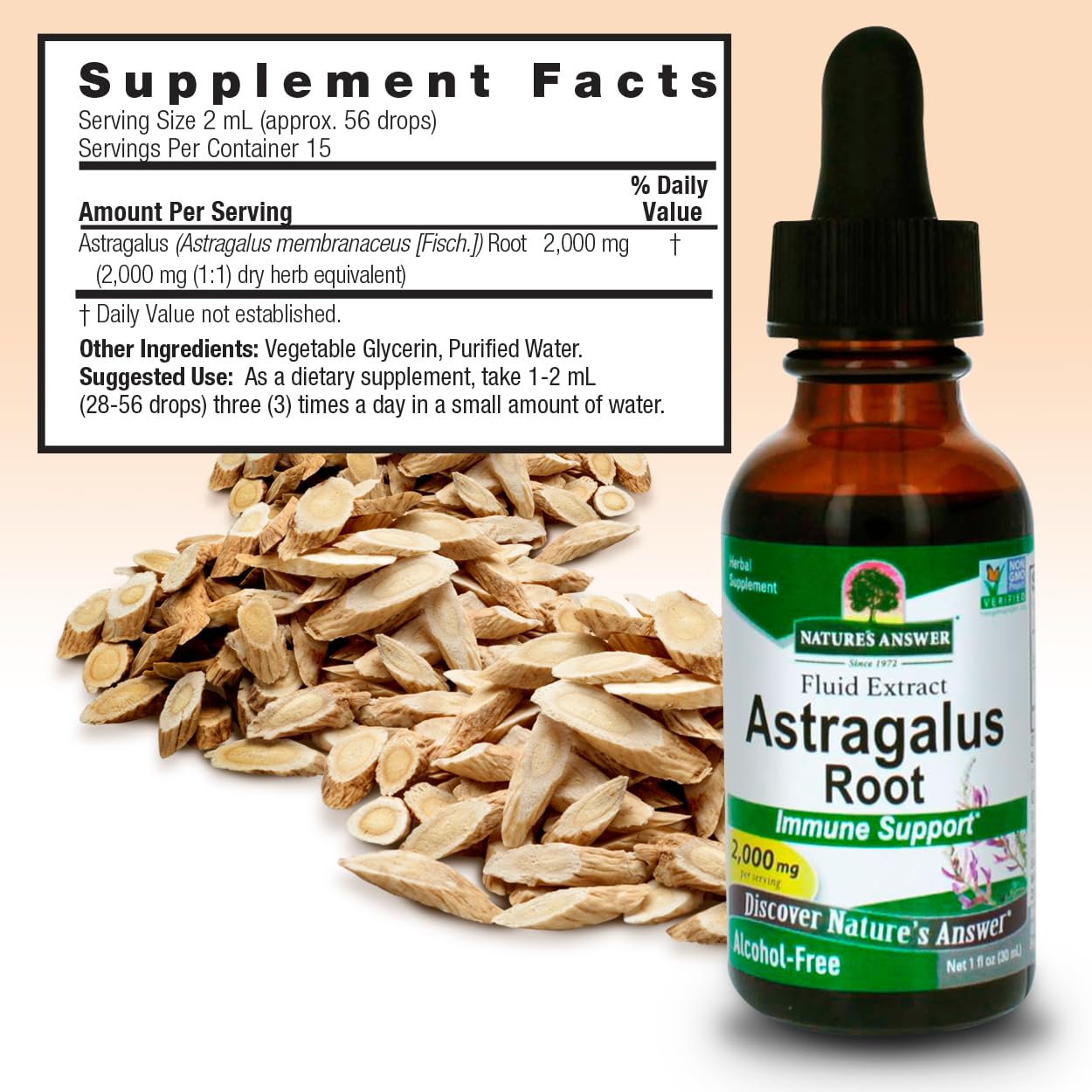 Foto 4 pulgar | Suplemento De Extracto De Raíz De Astrágalo De Nature's Answer De 30 Ml - Venta Internacional.