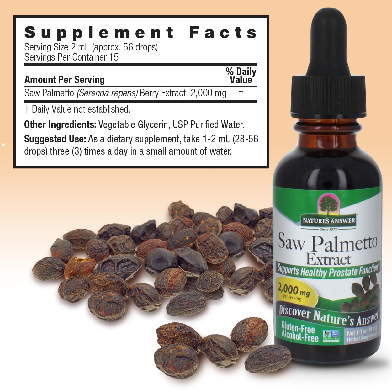 Foto 4 pulgar | Suplemento Nature's Answer Con Bayas De Palma Enana Americana, 30 Ml - Venta Internacional.