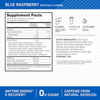 Foto 3 | Suplemento Optimum Nutrition Amino Energy Blue Raspberry 30s - Venta Internacional.