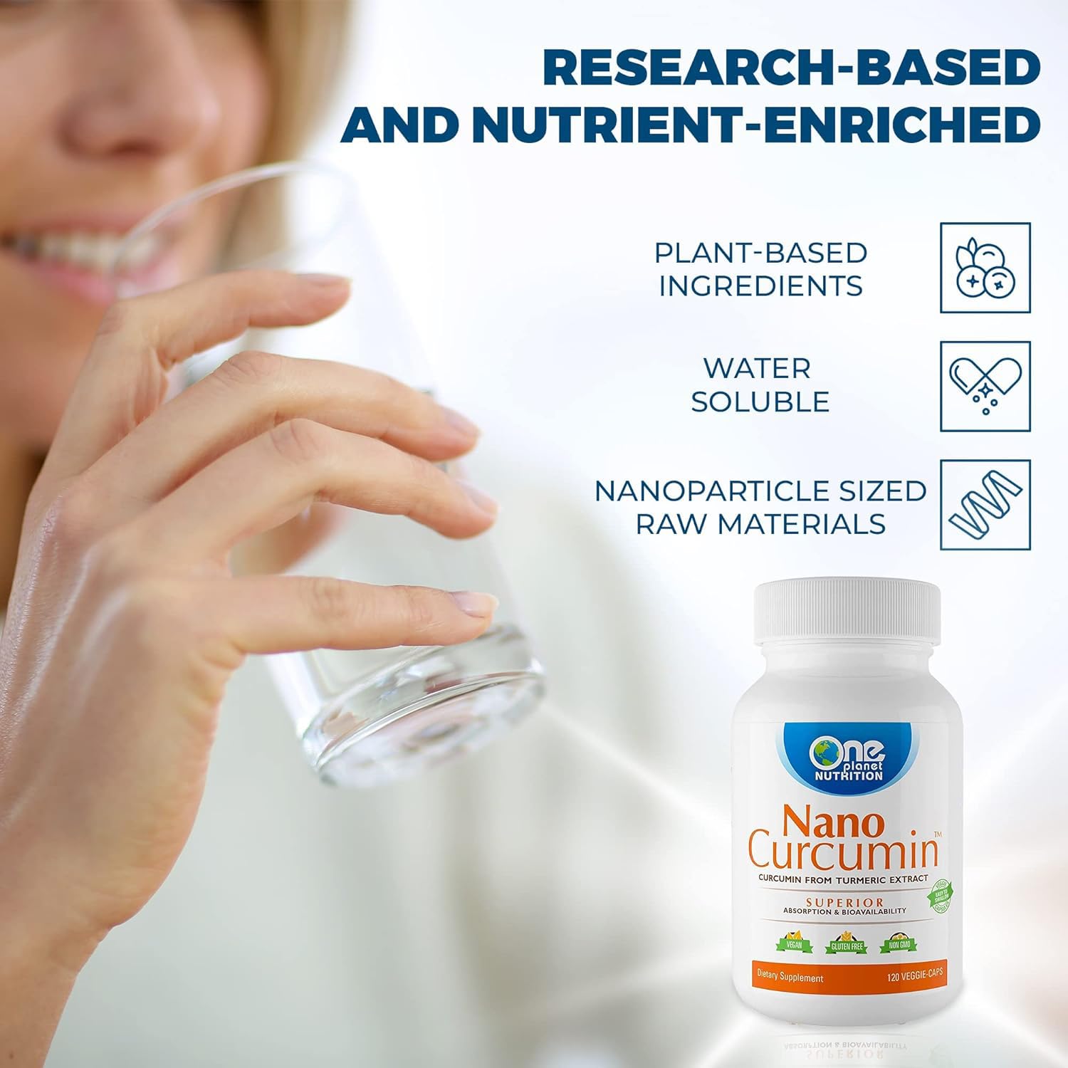 Foto 4 | Suplementos One Planet Nutrition Nano Curcumina 500 Mg X120 - Venta Internacional.