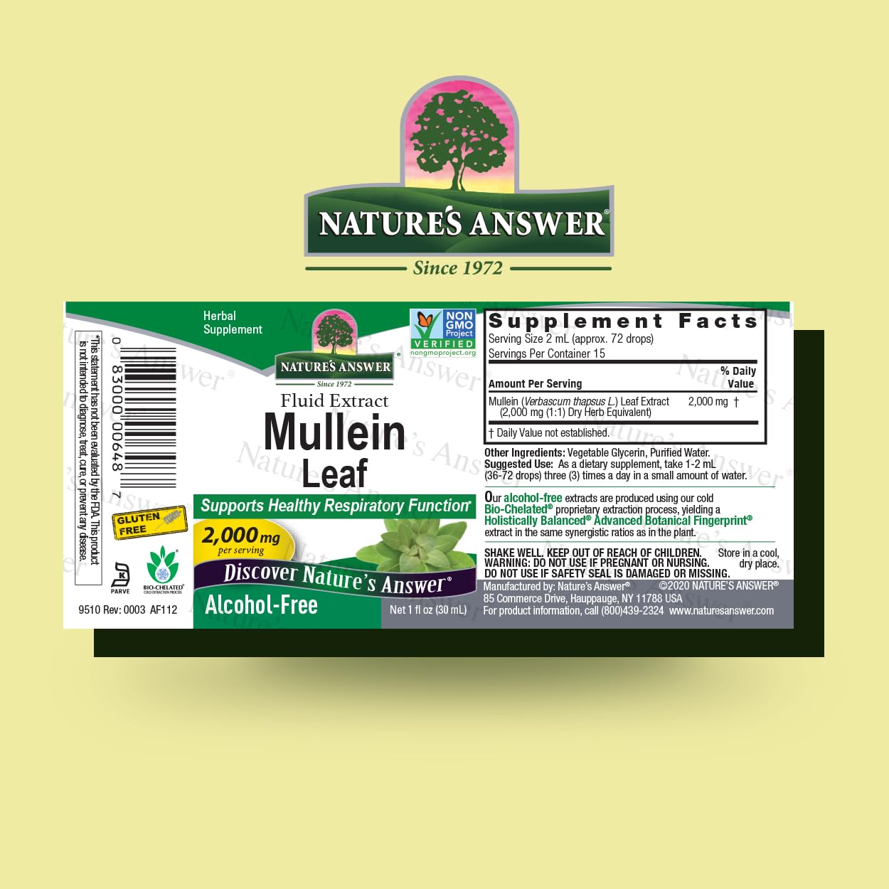 Foto 2 | Suplemento Nature's Answer Mullein Drops, 30 Ml, Sin Alcohol - Venta Internacional.