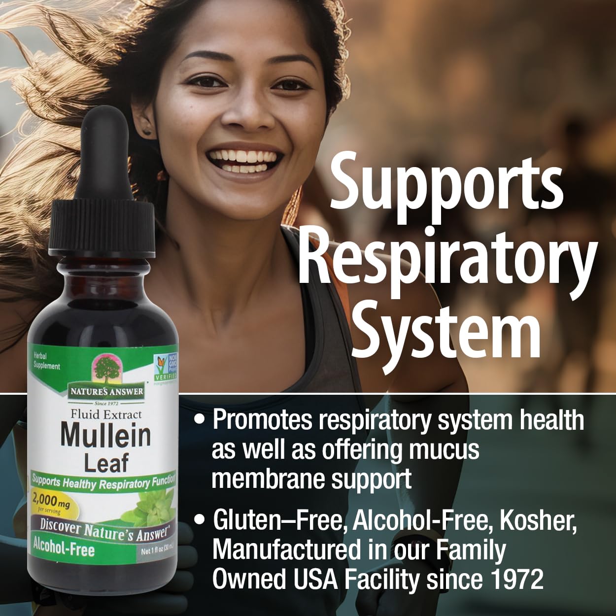 Foto 5 pulgar | Suplemento Nature's Answer Mullein Drops, 30 Ml, Sin Alcohol - Venta Internacional.
