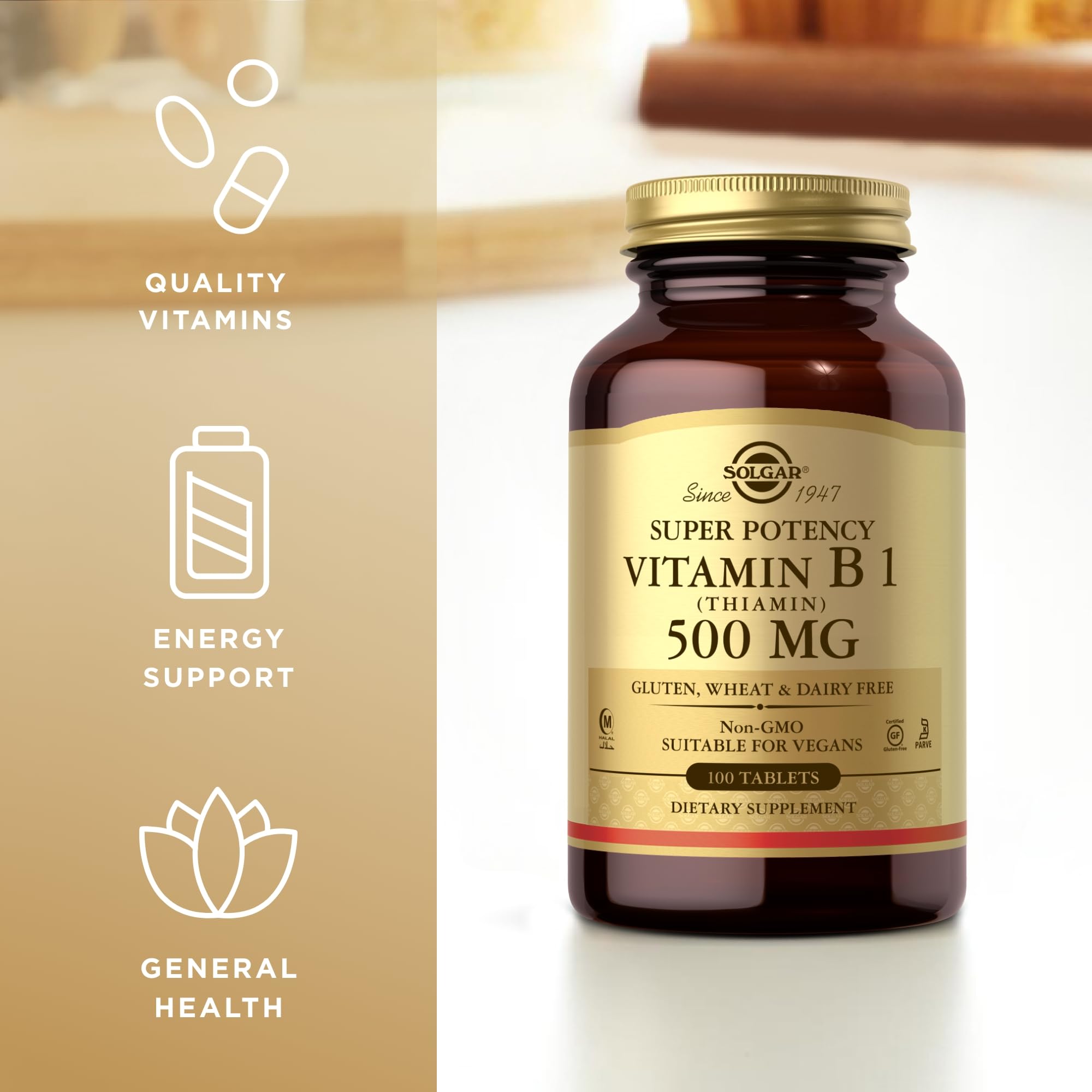 Foto 5 pulgar | Suplemento Solgar De Vitamina B1 (tiamina) 500 Mg 100 Comprimidos - Venta Internacional.