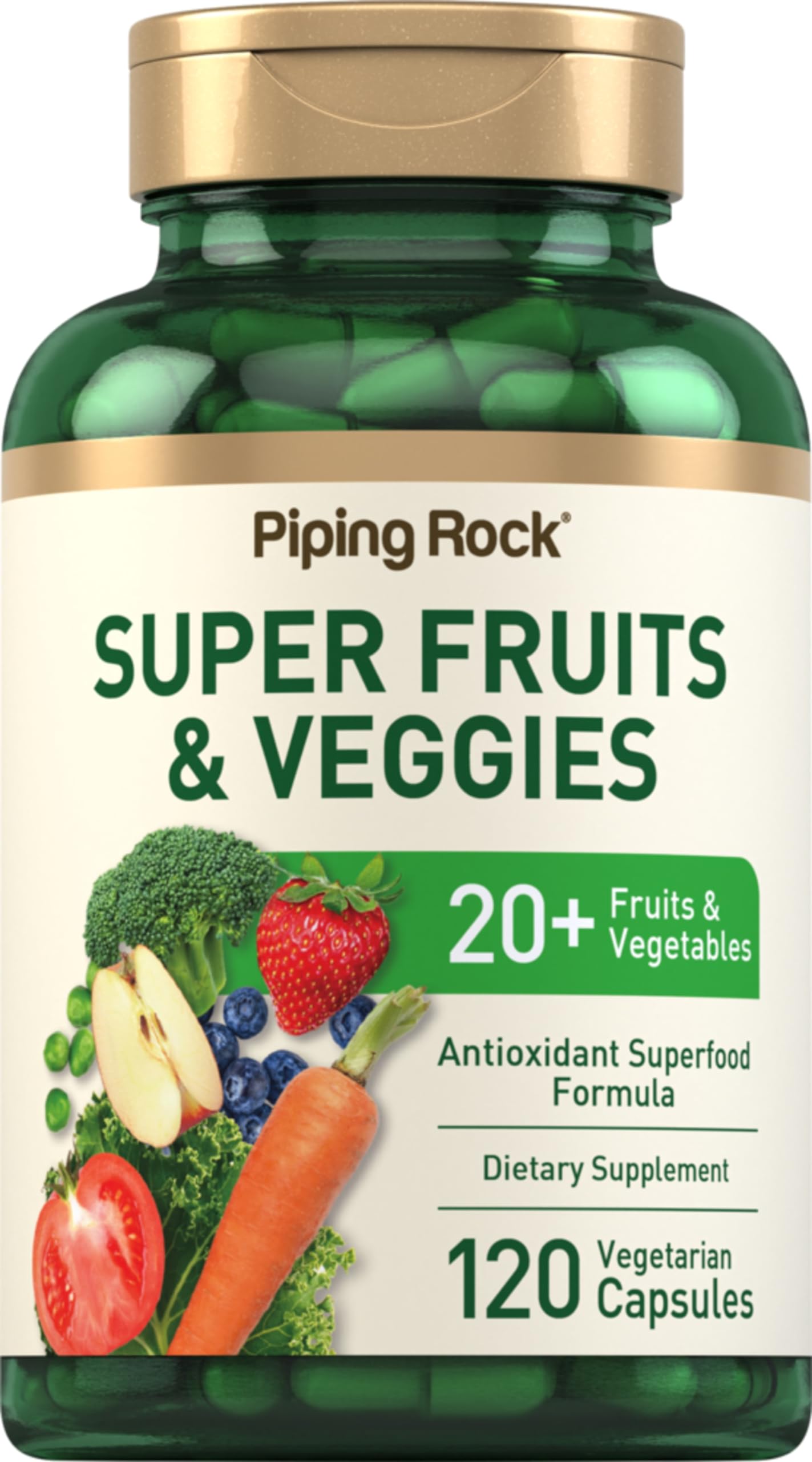 Foto 2 pulgar | Suplemento De Frutas Y Verduras Piping Rock 120 Cápsulas - Venta Internacional.