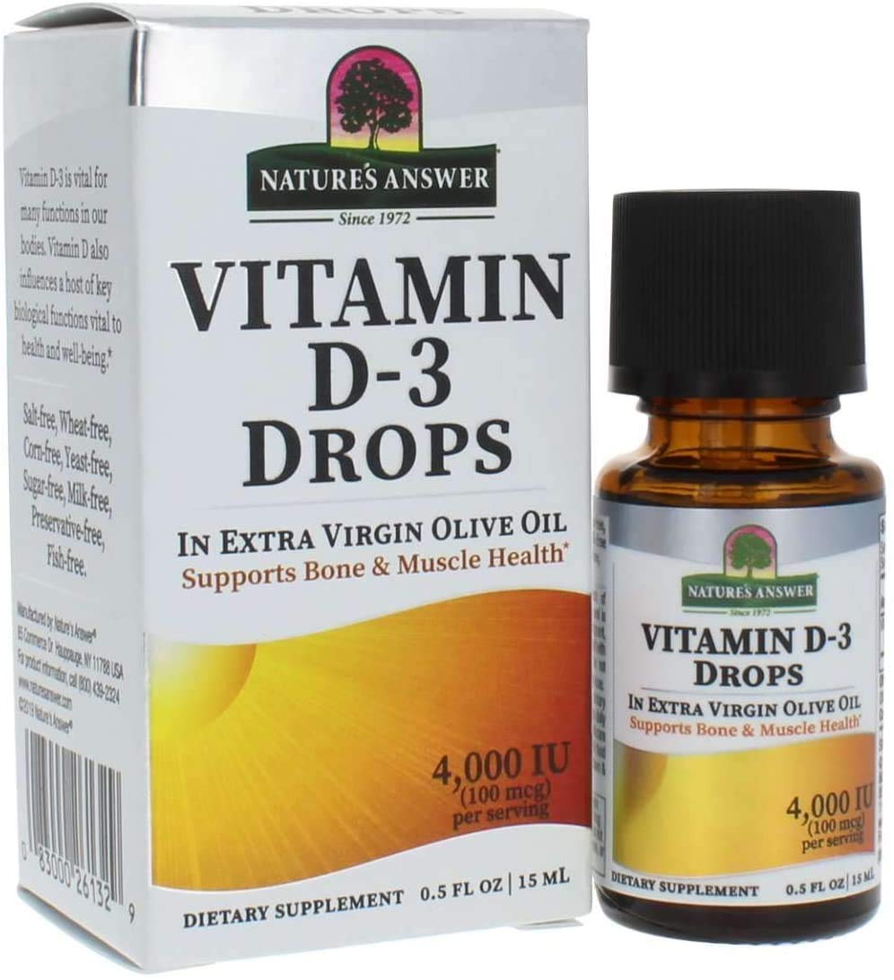Foto 1 | Gotas De Vitamina D-3 Nature's Answer De 15 Ml Mezcladas Con Aceite De Oliva - Venta Internacional.