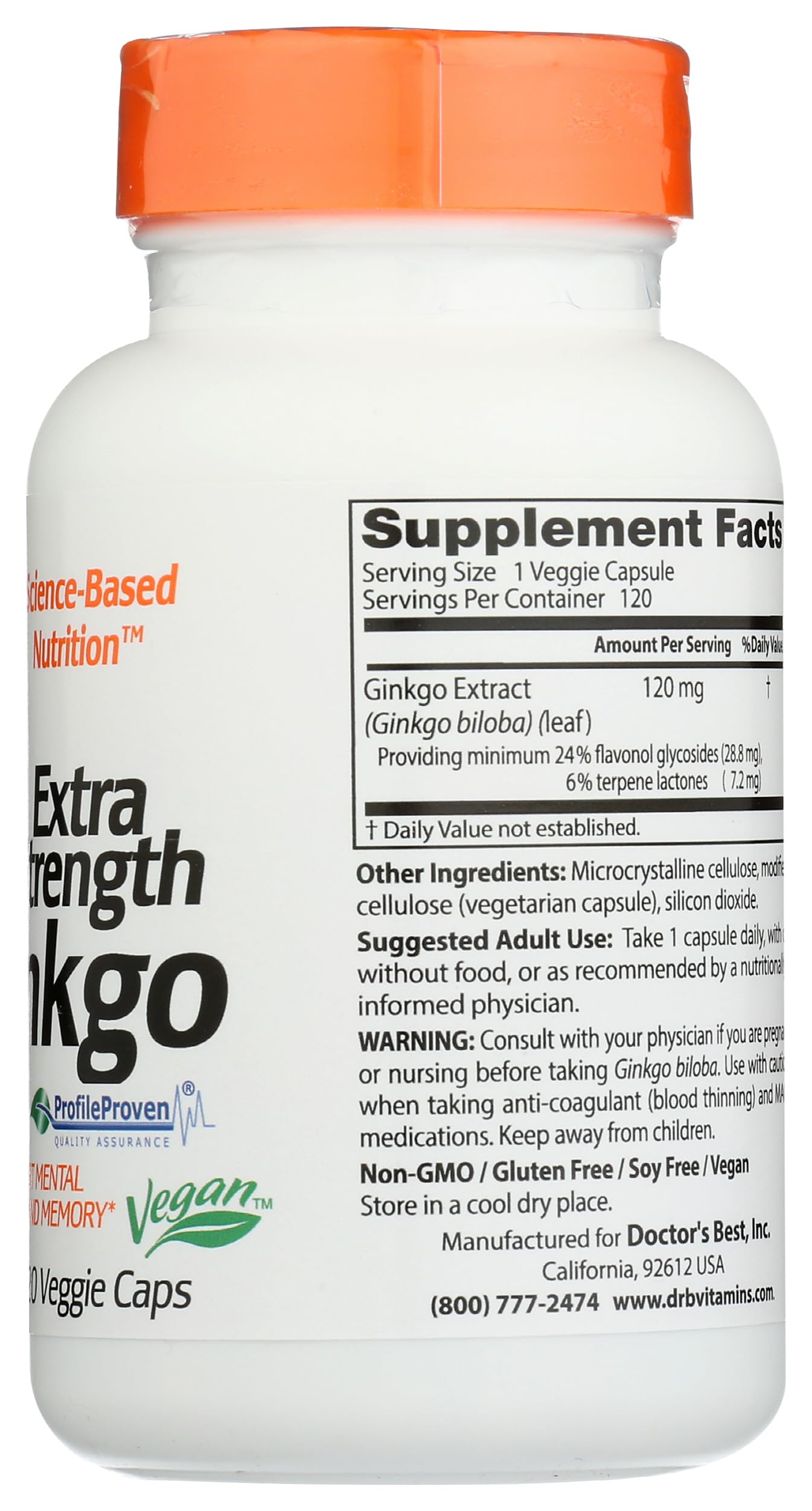 Foto 8 pulgar | Suplemento Doctor's Best De Ginkgo Extra Fuerte, 120 Mg, 120 Unidades - Venta Internacional.