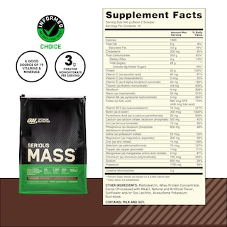 Foto 3 | Proteína En Polvo Para Ganar Peso Optimum Nutrition Serious Mass - Venta Internacional.