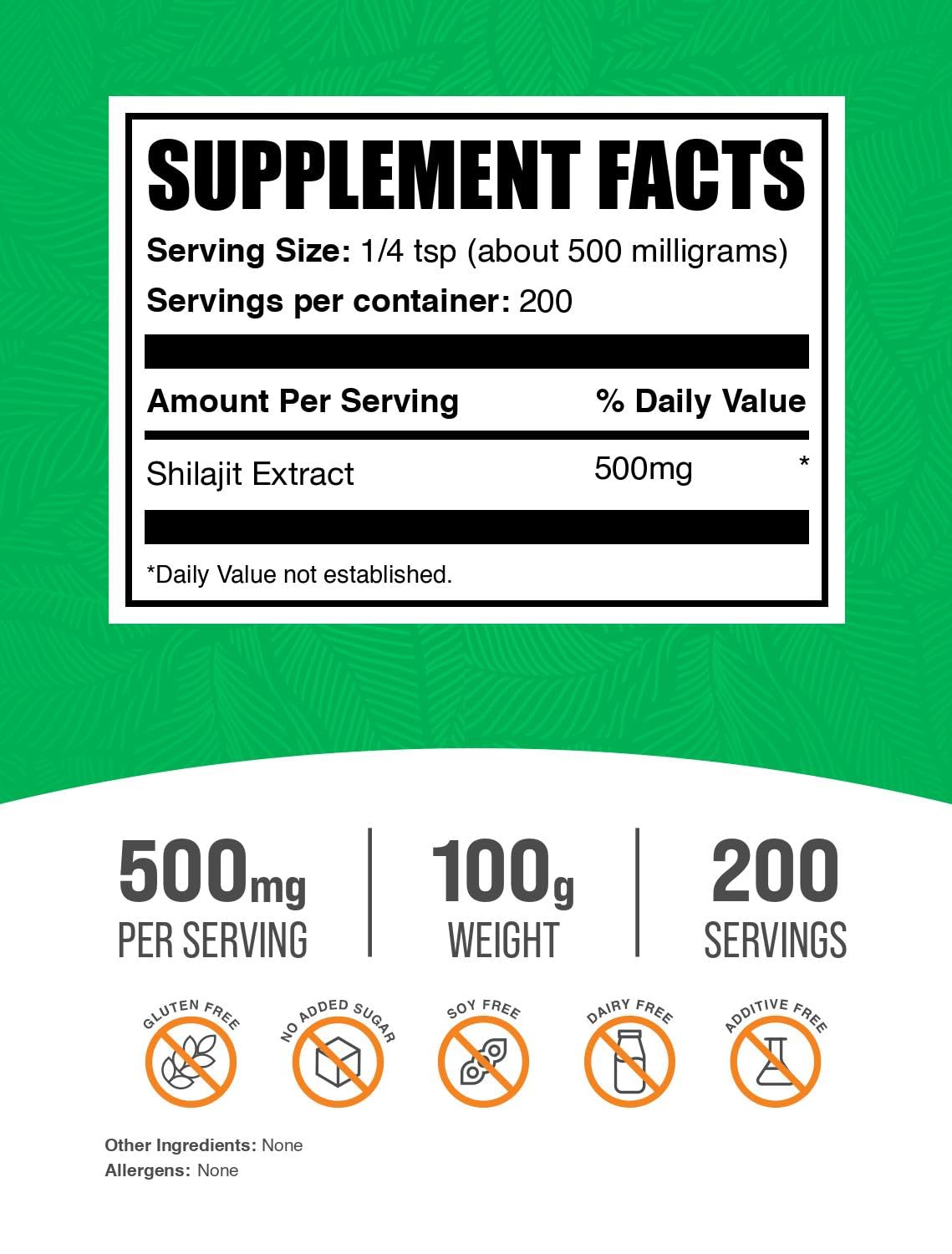 Foto 2 | Suplemento Bulksupplements.com Extracto De Shilajit En Polvo 100 G - Venta Internacional.