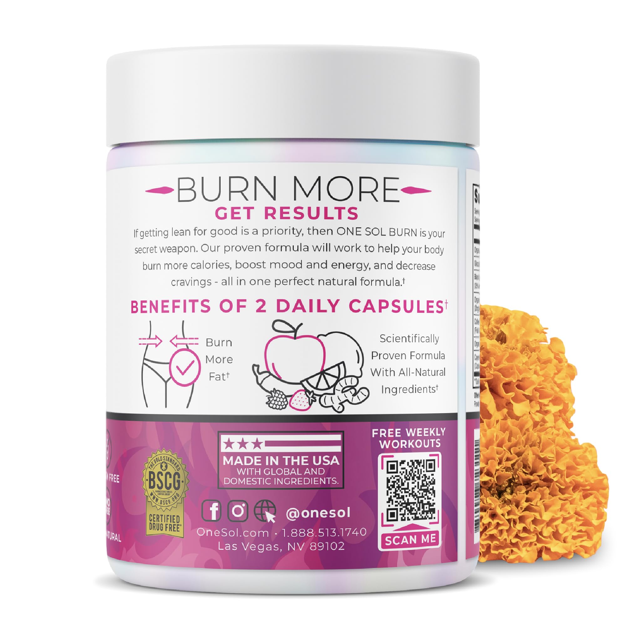 Foto 4 pulgar | Quemador De Grasa Supplement One Sol Para Mujeres, Estimulador Del Metabolismo - Venta Internacional.