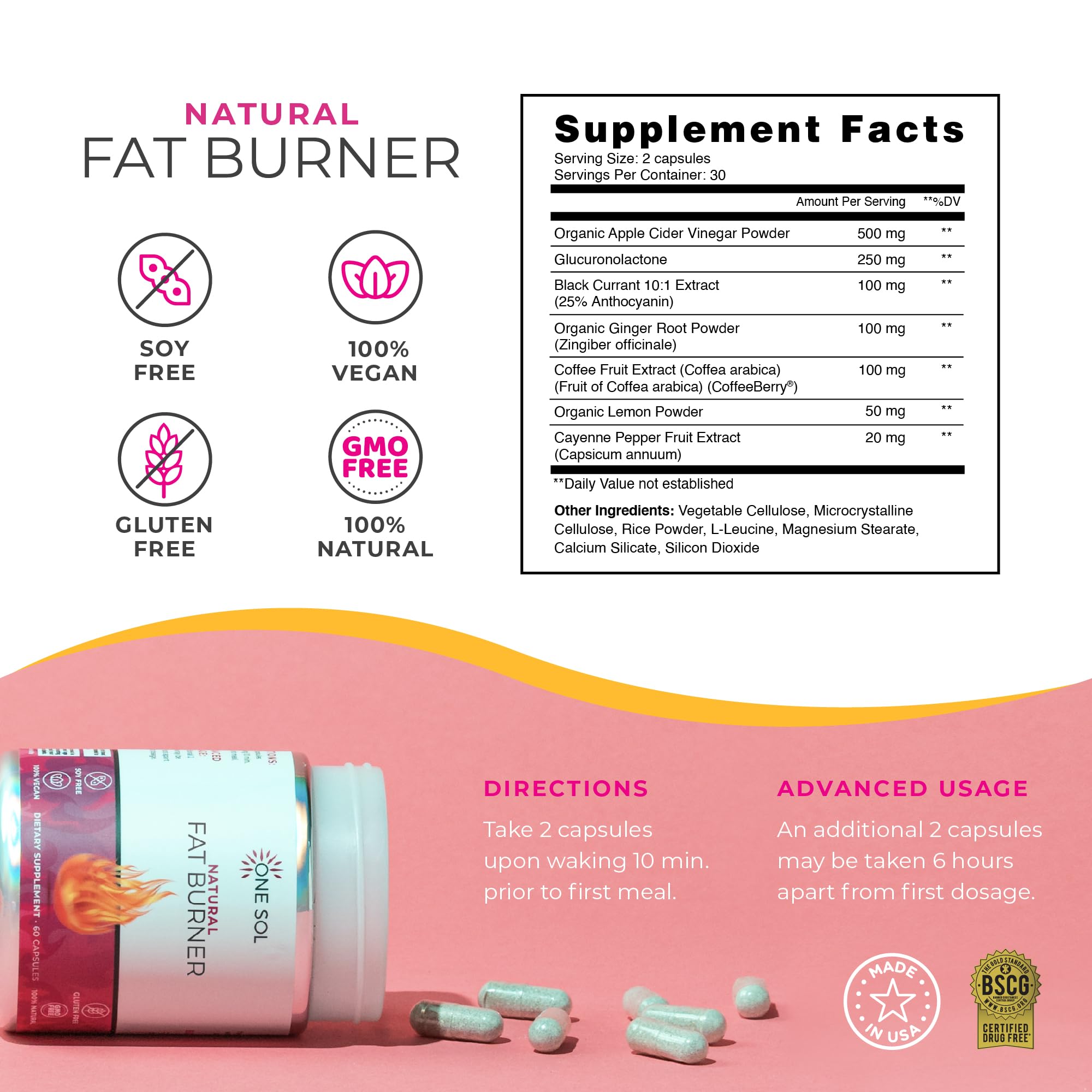 Foto 5 pulgar | Quemador De Grasa Supplement One Sol Para Mujeres, Estimulador Del Metabolismo - Venta Internacional.