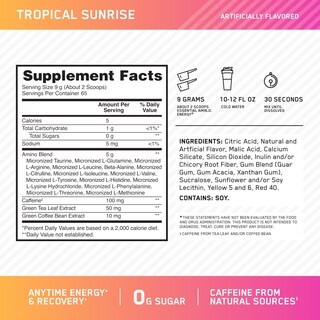 Foto 2 | Suplemento Optimum Nutrition Amino Energy Tropical 65 Serv - Venta Internacional.