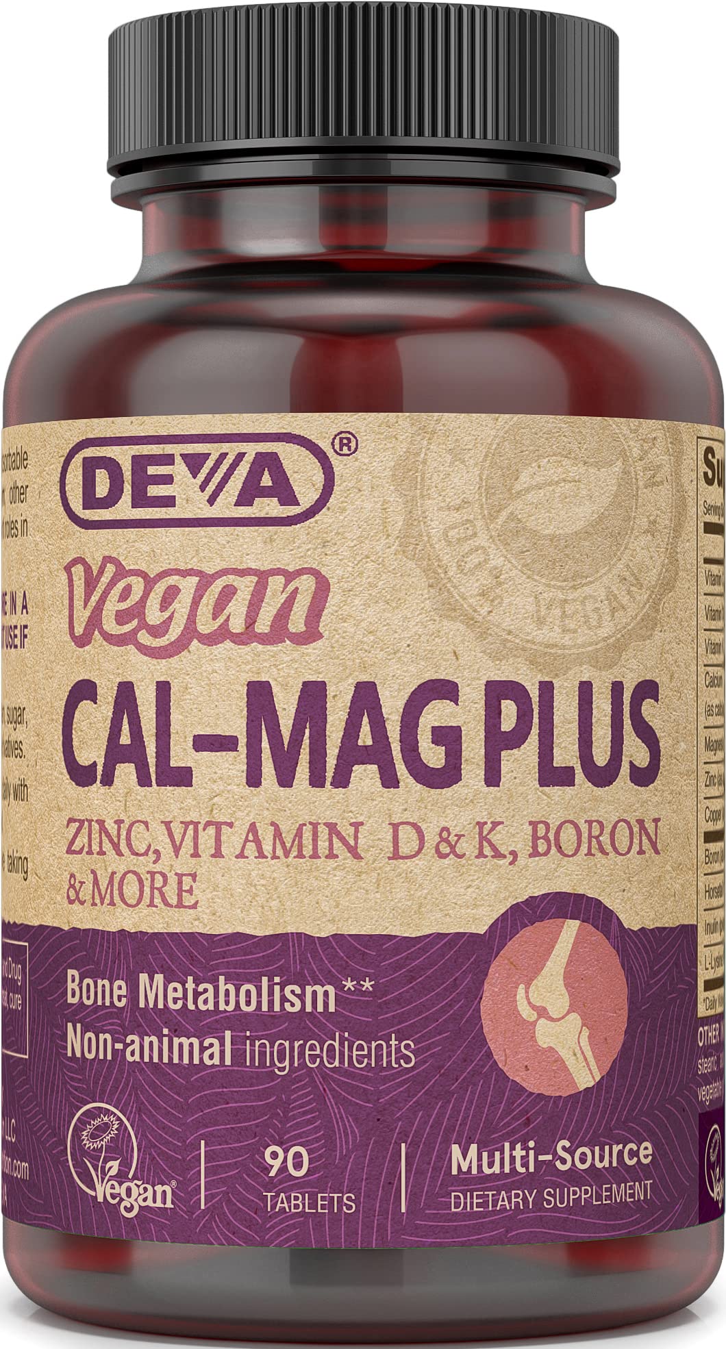 Foto 2 pulgar | Suplemento Deva Vegan Cal Mag Plus Con Calcio Y Magnesio 90 Comprimidos - Venta Internacional.