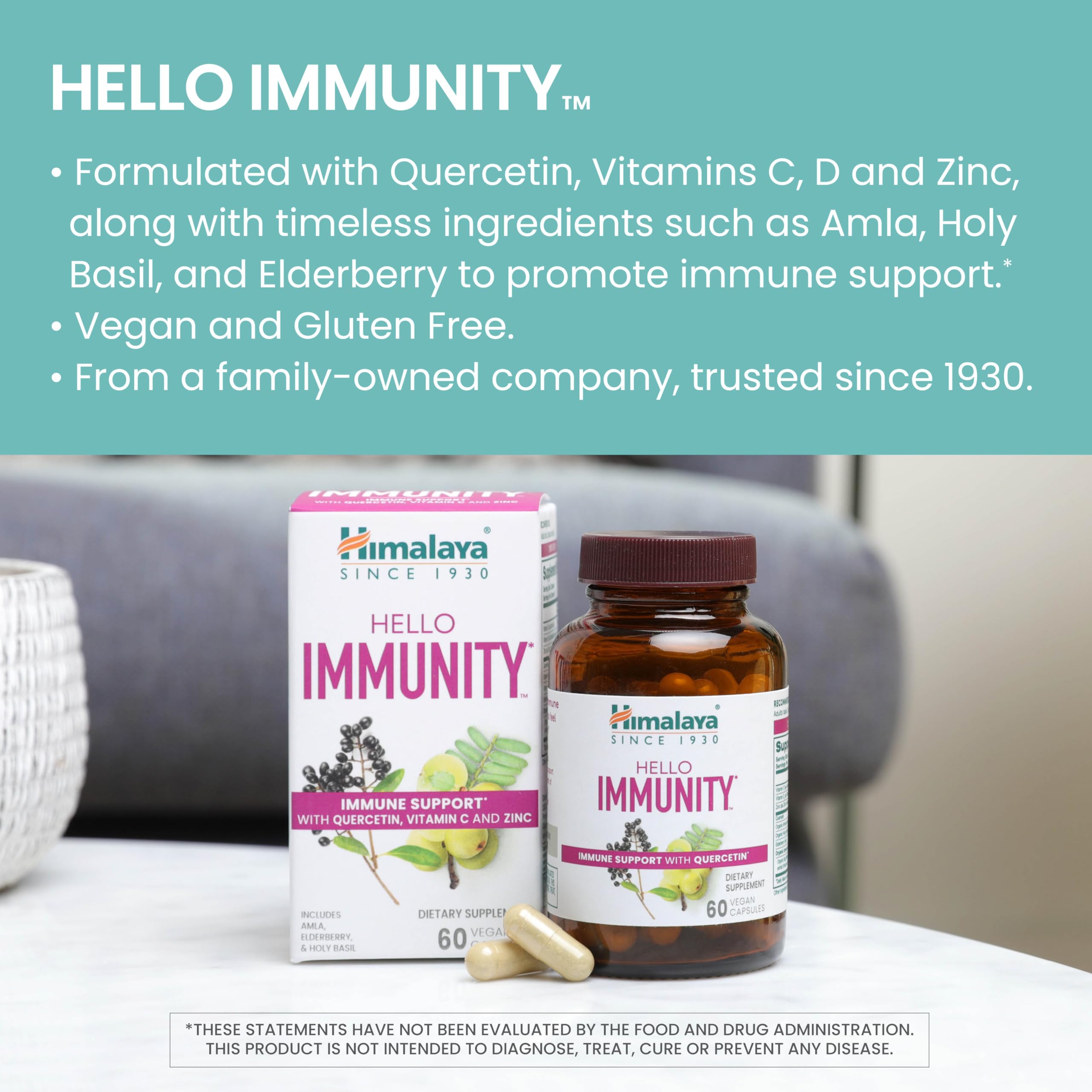 Foto 4 pulgar | Suplementos Himalaya Hello Immunity 60 Cápsulas - Venta Internacional.