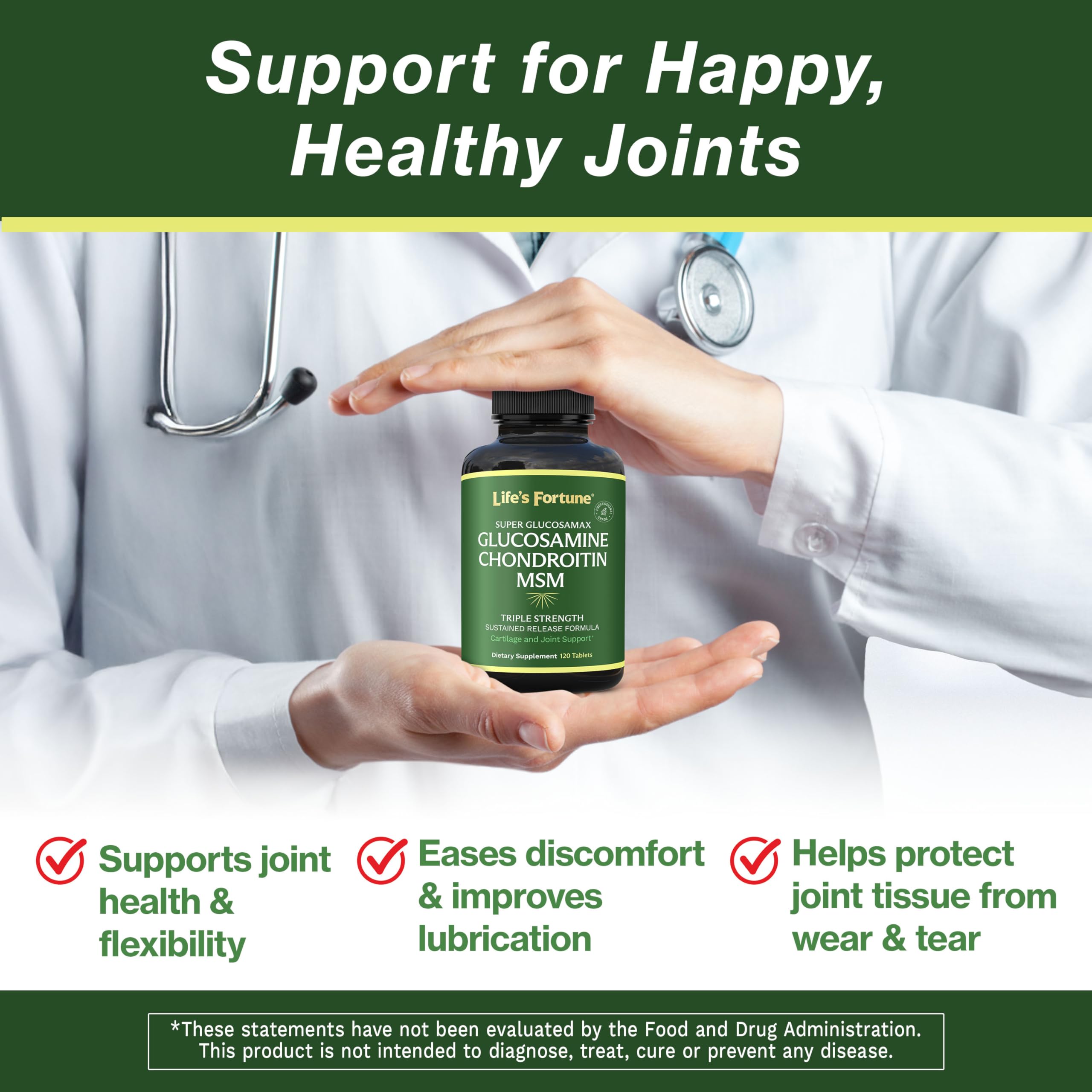 Foto 3 pulgar | Complementa Life's Fortune Glucosamax 1000 Mg Con Vitamina C 120 Tabletas - Venta Internacional.