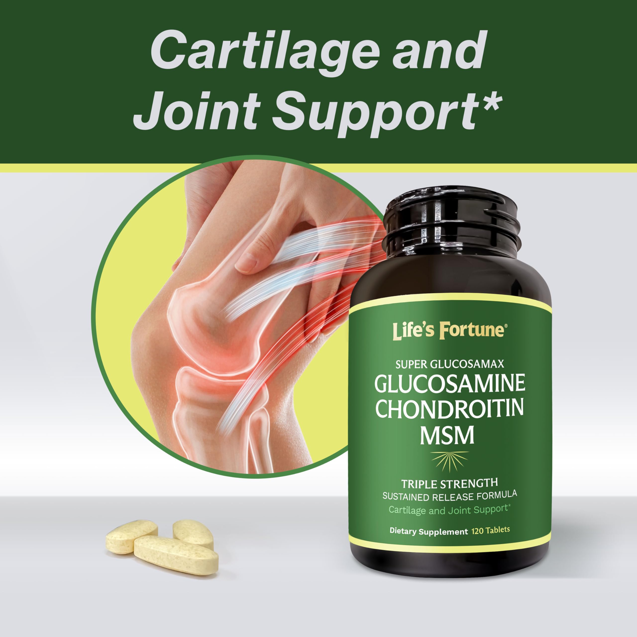 Foto 4 pulgar | Complementa Life's Fortune Glucosamax 1000 Mg Con Vitamina C 120 Tabletas - Venta Internacional.