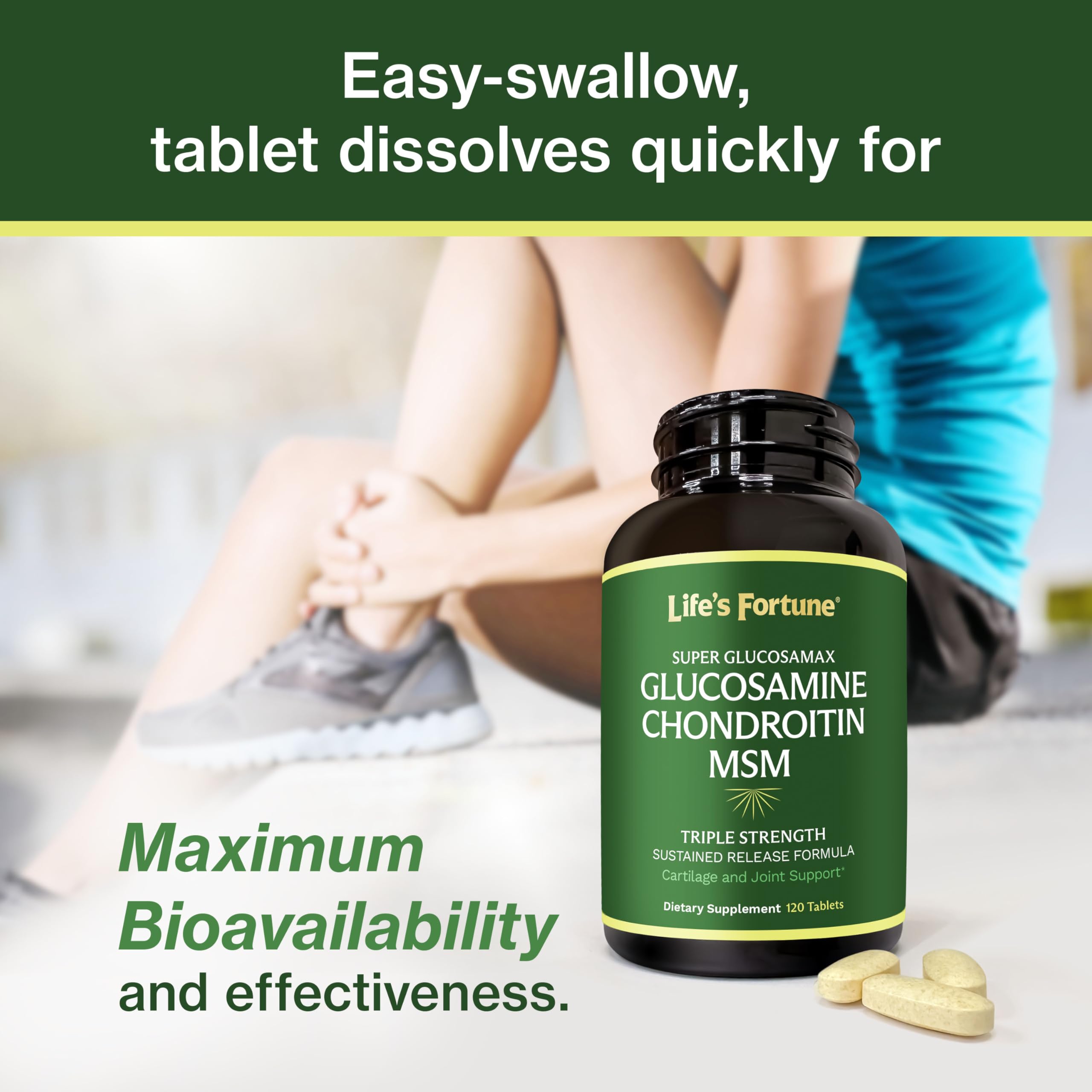 Foto 5 pulgar | Complementa Life's Fortune Glucosamax 1000 Mg Con Vitamina C 120 Tabletas - Venta Internacional.