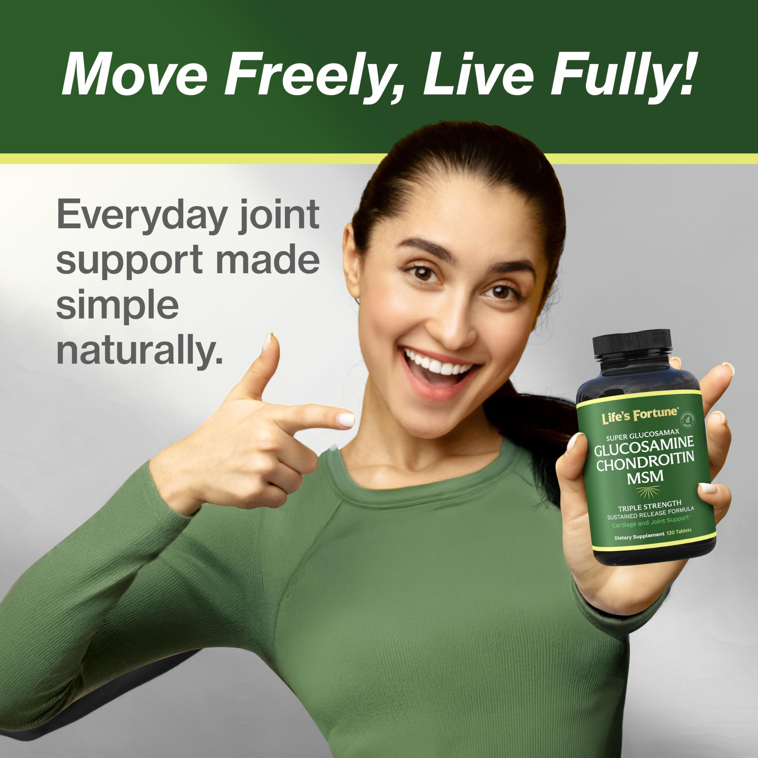 Foto 7 pulgar | Complementa Life's Fortune Glucosamax 1000 Mg Con Vitamina C 120 Tabletas - Venta Internacional.