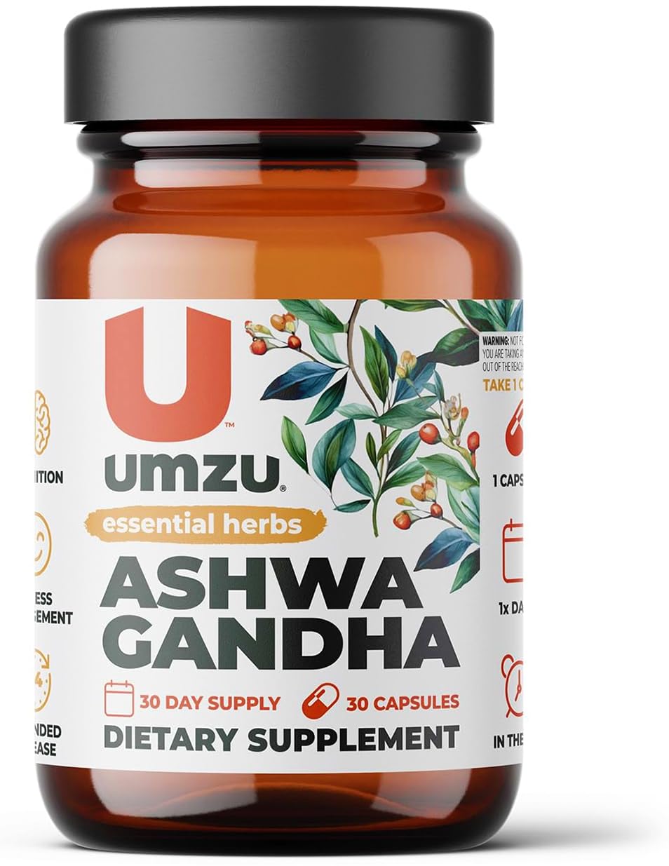 Suplemento Umzu Ashwagandha Advanced Stress & Cortisol 30 Cápsulas - Venta Internacional.
