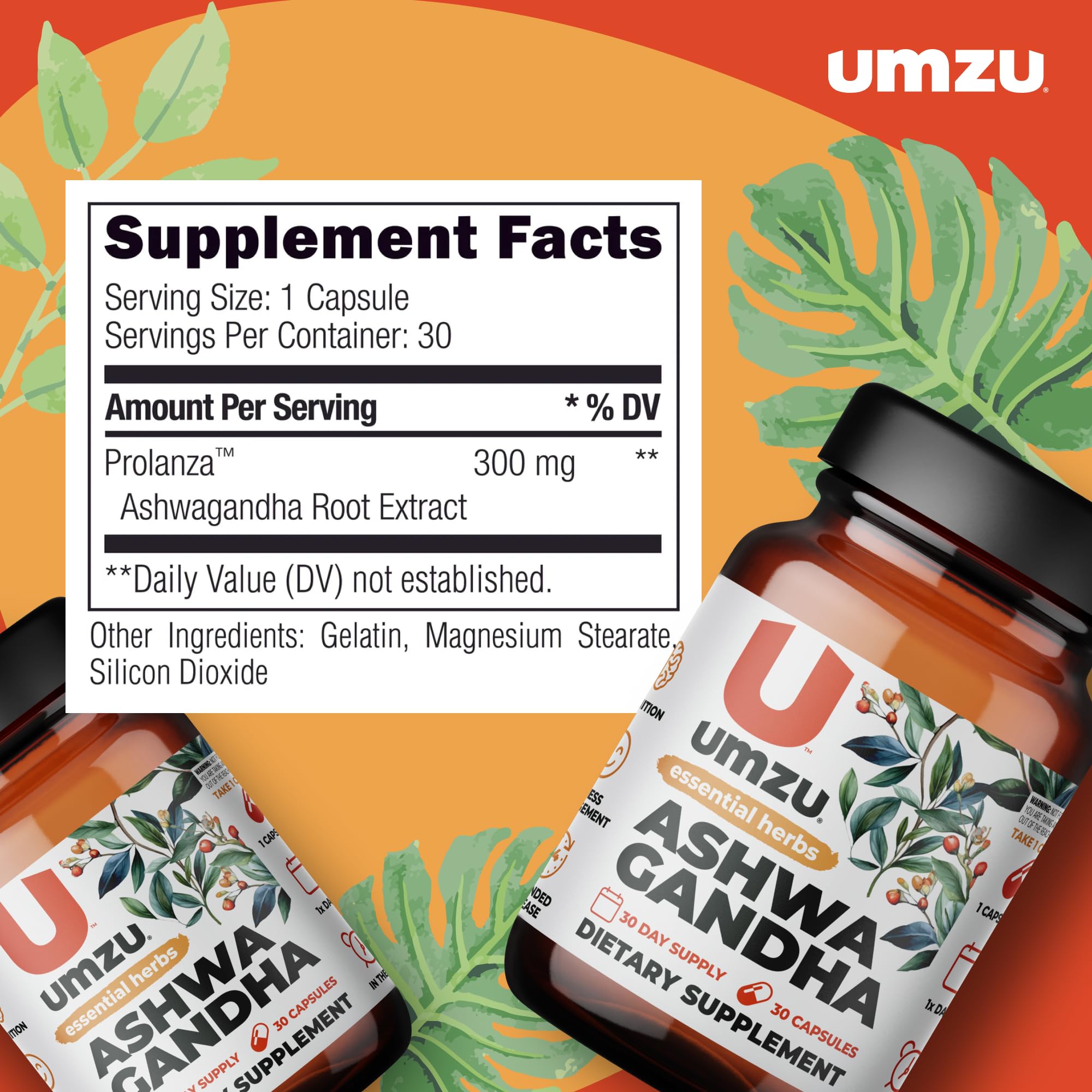 Foto 5 pulgar | Suplemento Umzu Ashwagandha Advanced Stress & Cortisol 30 Cápsulas - Venta Internacional.