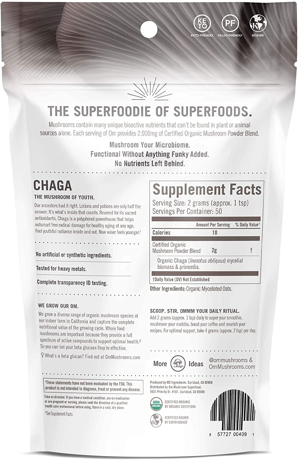 Foto 7 | Suplemento Om Mushroom Superfood Chaga En Polvo 100 G - Venta Internacional.