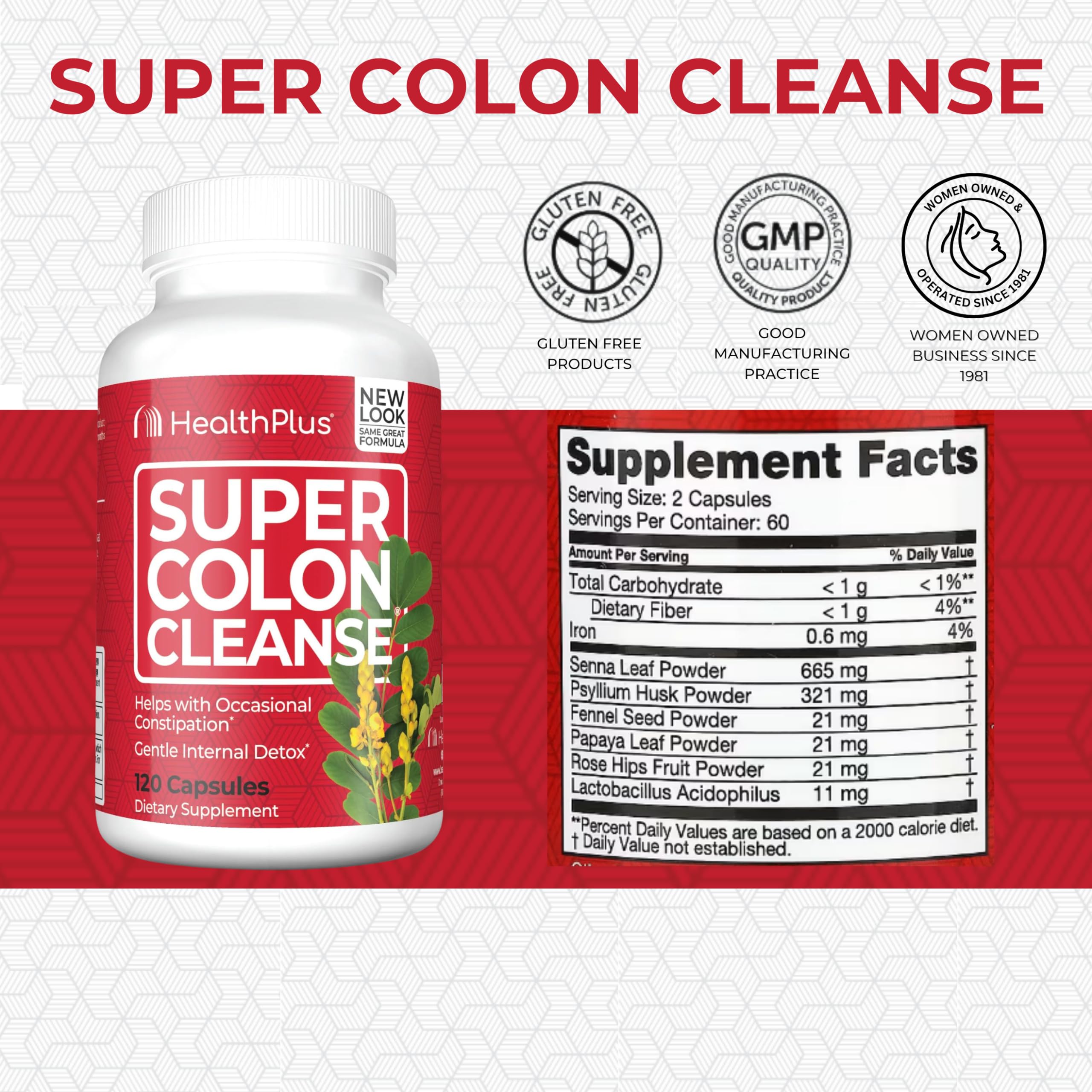 Foto 3 pulgar | Colon Cleanse Health Plus Super 10 Day Detox 120 Cápsulas - Venta Internacional.
