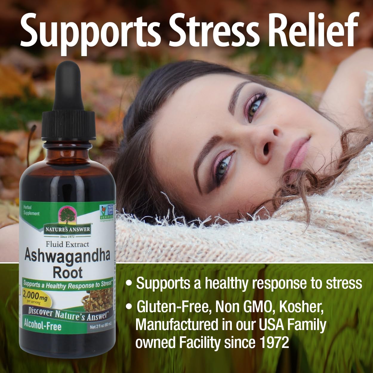 Foto 5 pulgar | Suplemento Nature's Answer De Raíz De Ashwagandha, 60 Ml - Venta Internacional.