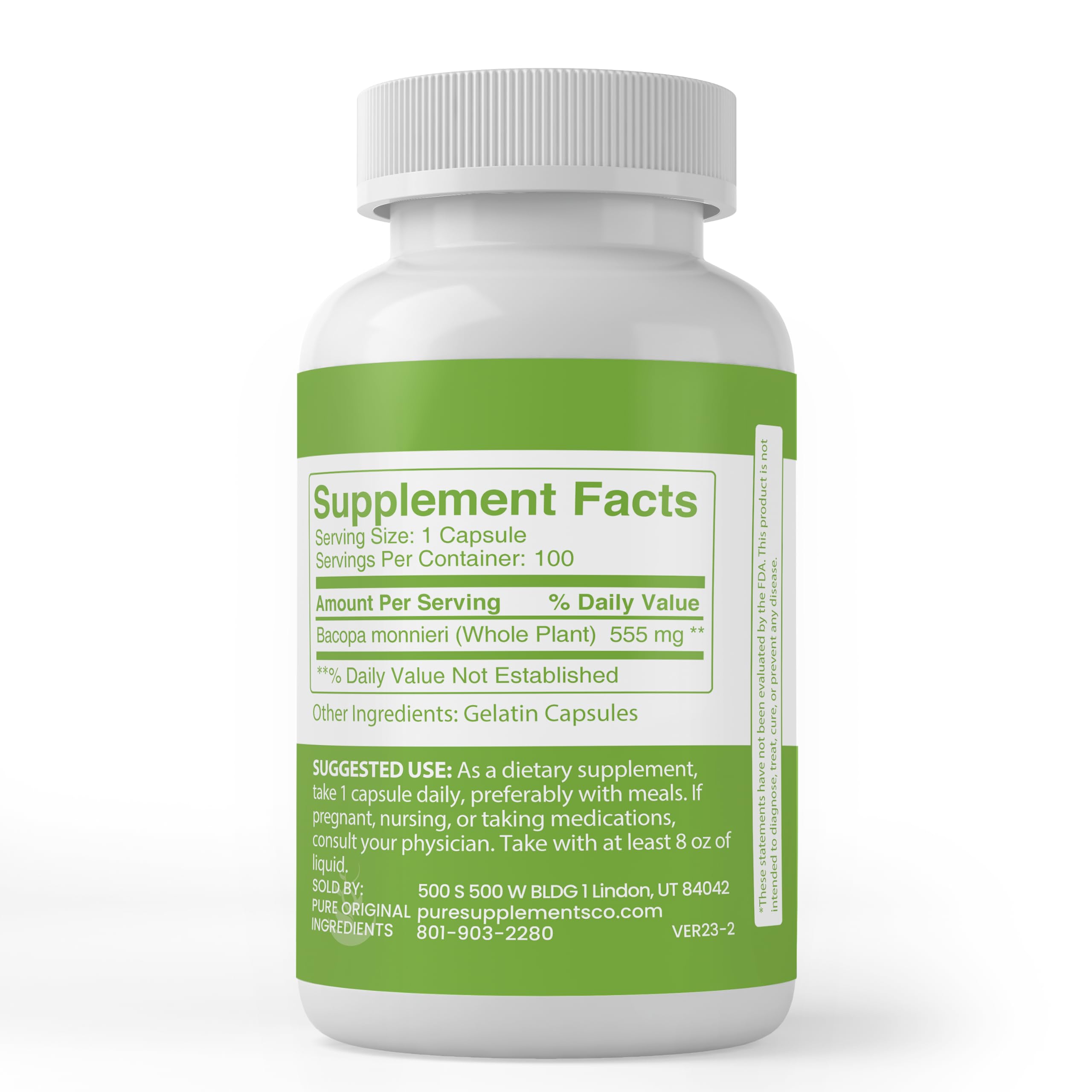 Foto 4 pulgar | Suplementos Dietéticos Ingredientes Puros Originales Bacopa Monnieri - Venta Internacional.