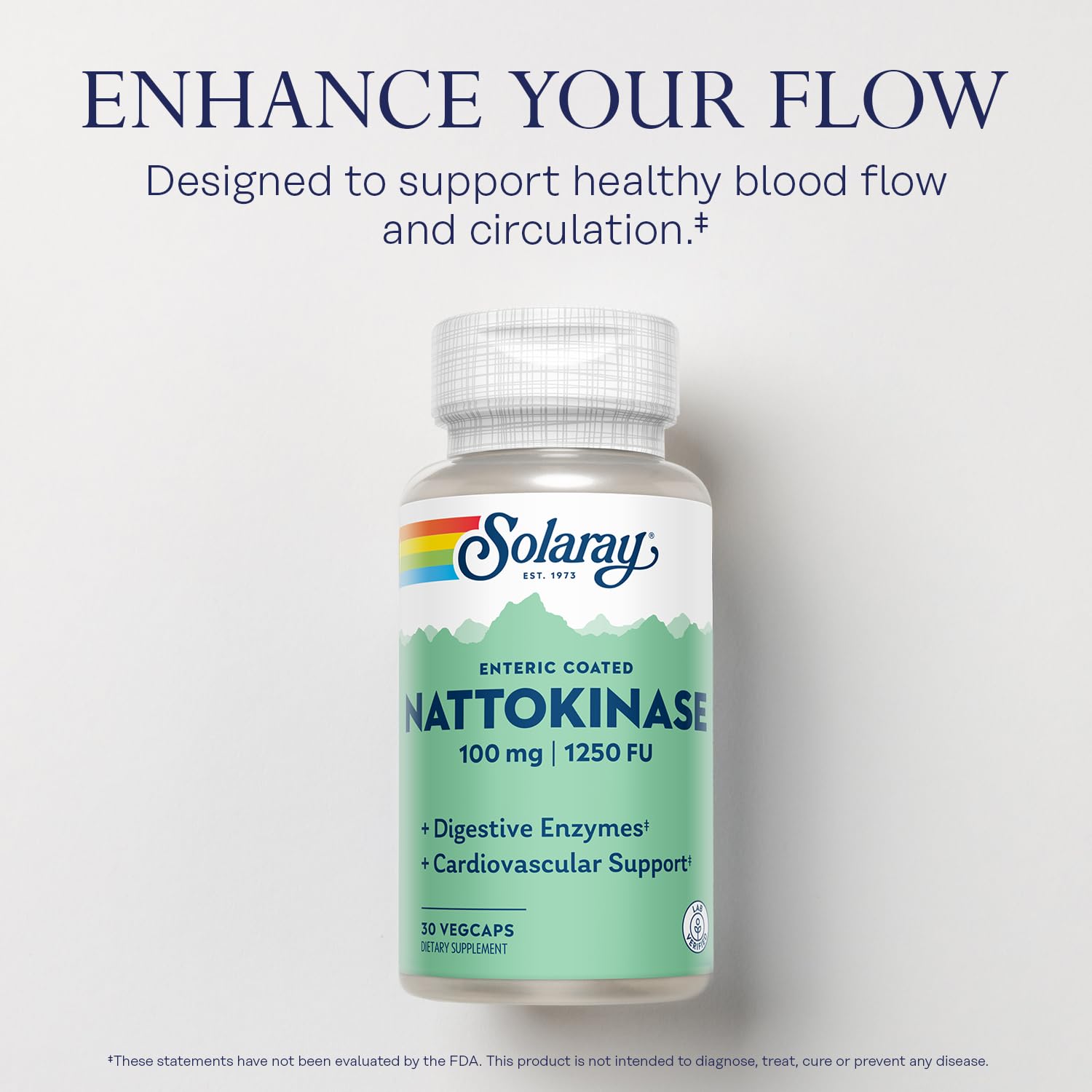 Foto 4 pulgar | Suplemento Solaray Nattokinase, 100 Mg, 1250 Fu, 30 Cápsulas Vegetarianas - Venta Internacional.