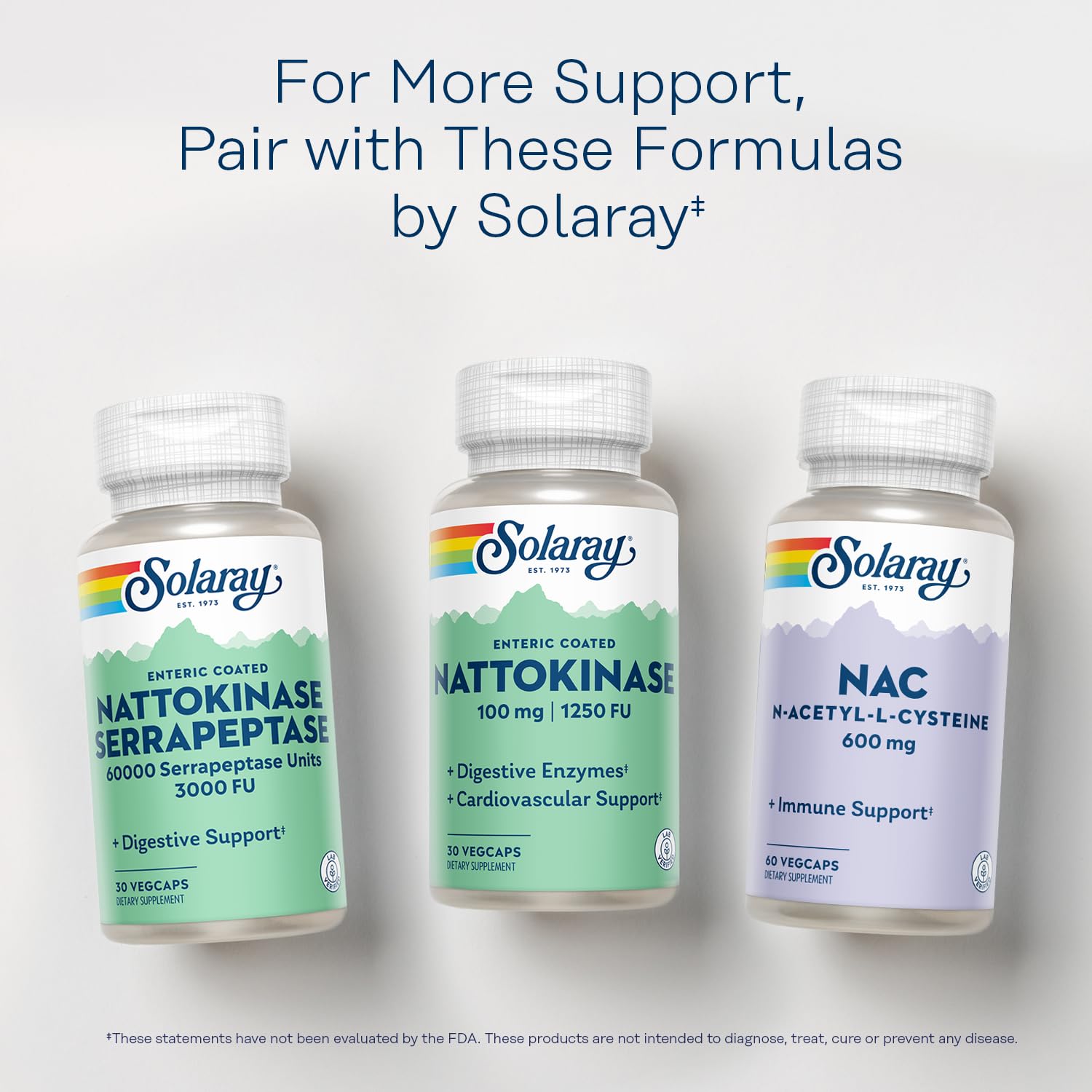 Foto 7 pulgar | Suplemento Solaray Nattokinase, 100 Mg, 1250 Fu, 30 Cápsulas Vegetarianas - Venta Internacional.