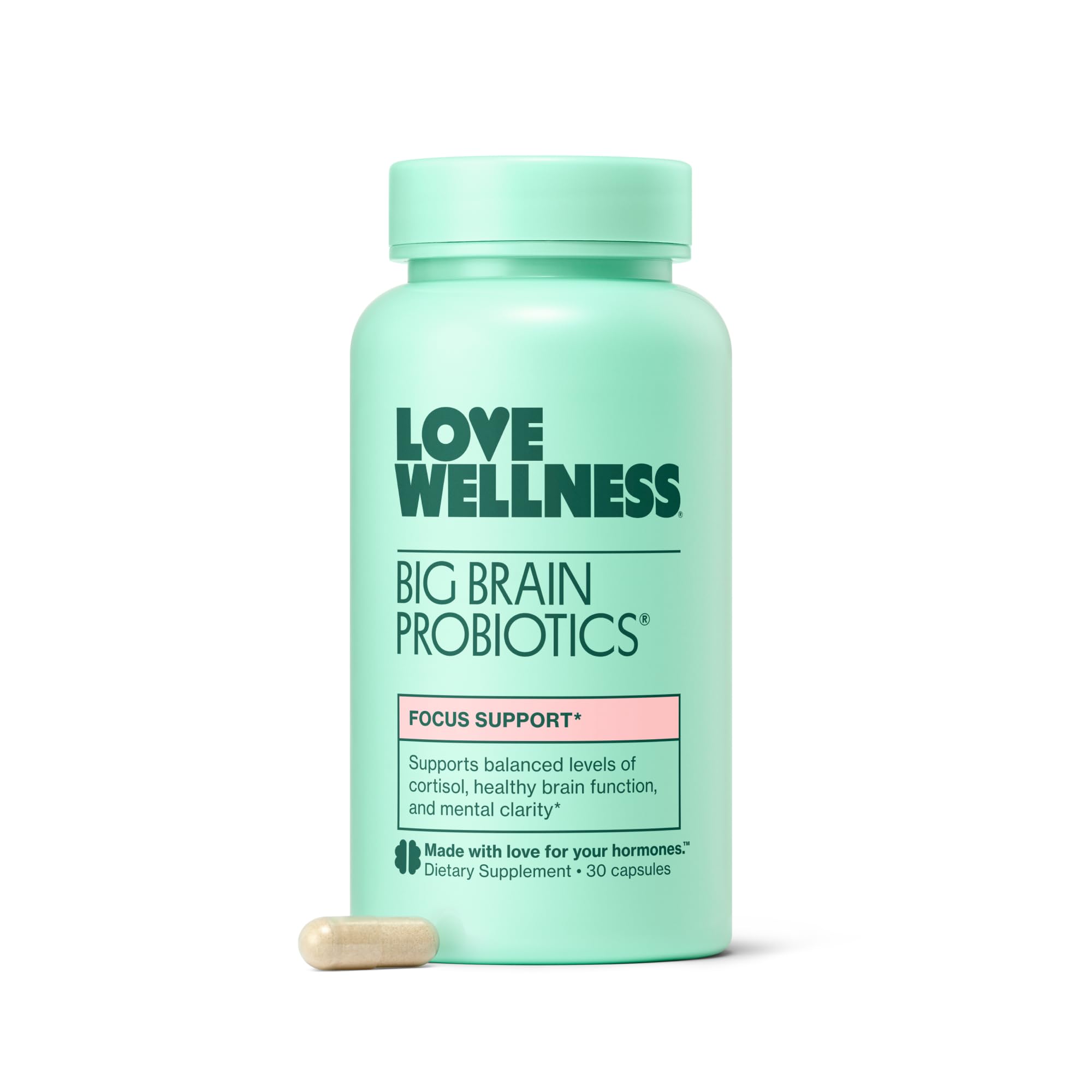 Foto 2 pulgar | Suplemento Love Wellness Big Brain Probiotics 30 Cápsulas - Venta Internacional.