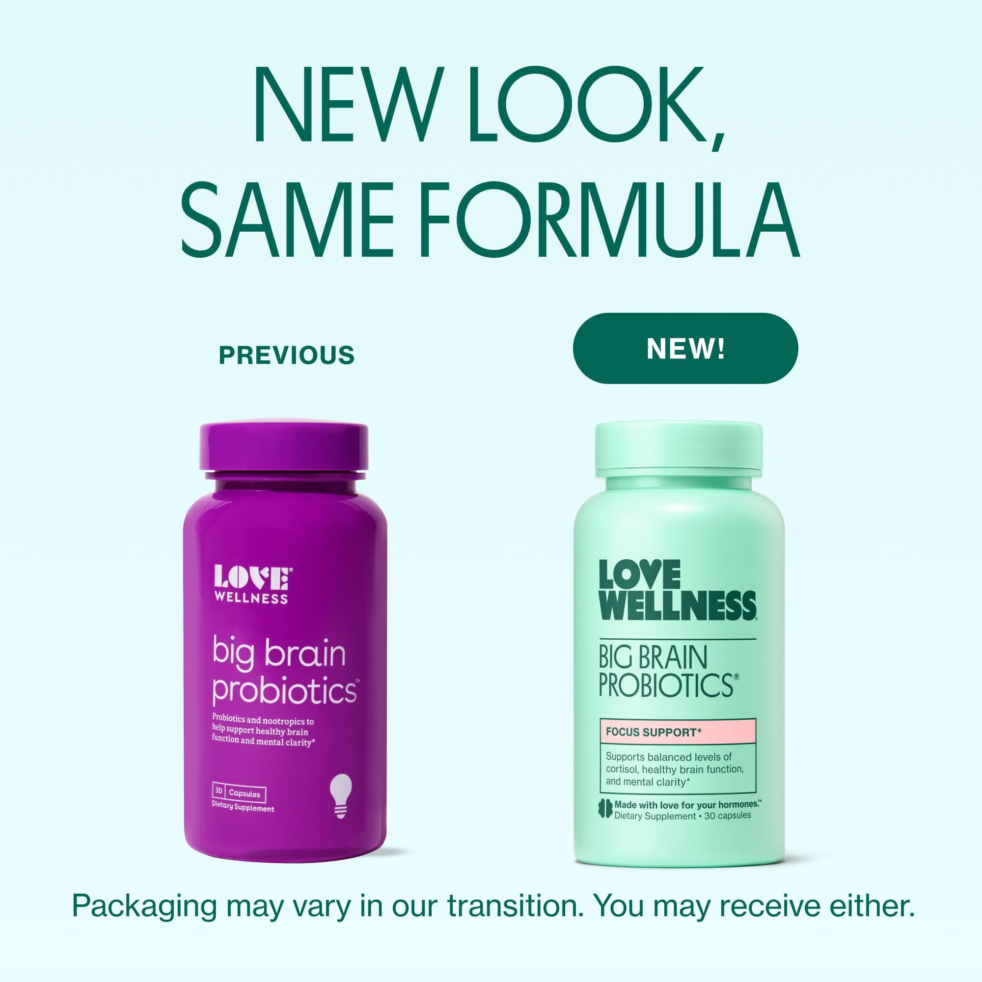 Foto 3 pulgar | Suplemento Love Wellness Big Brain Probiotics 30 Cápsulas - Venta Internacional.
