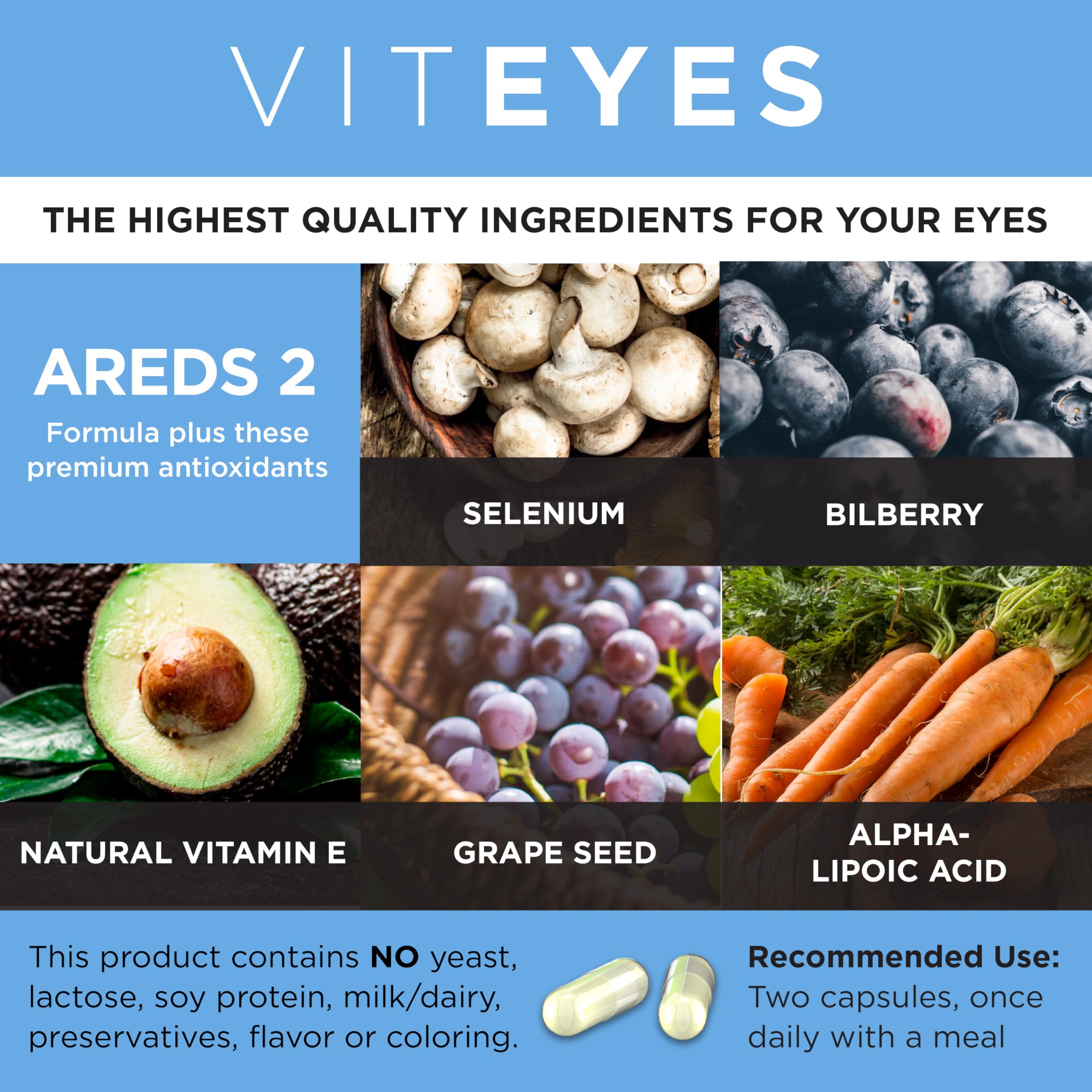 Foto 4 pulgar | Suplemento Viteyes Areds 2 Advanced Macular Support 60 Cápsulas - Venta Internacional.