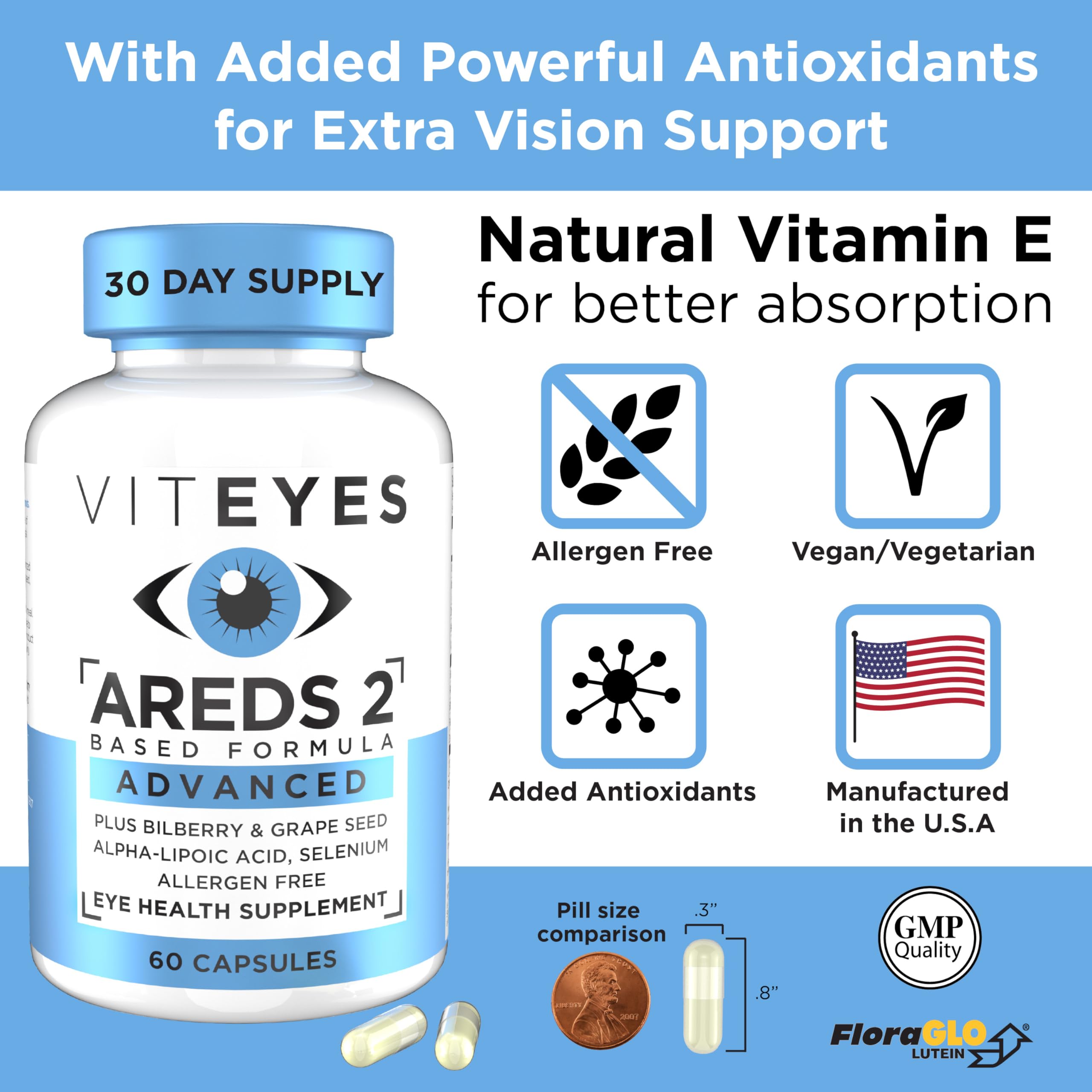 Foto 6 pulgar | Suplemento Viteyes Areds 2 Advanced Macular Support 60 Cápsulas - Venta Internacional.