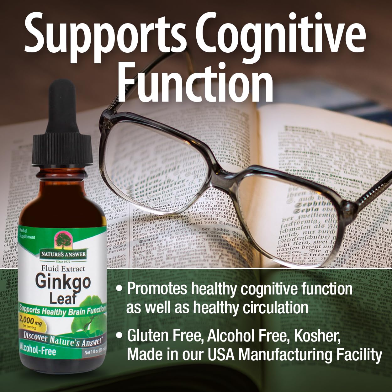 Foto 5 pulgar | Suplemento De Extracto De Ginkgo Biloba De Nature's Answer, 30 Ml - Venta Internacional.