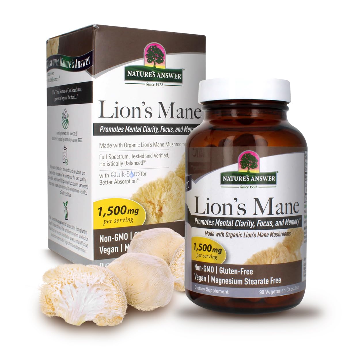 Foto 2 pulgar | Suplemento Nature's Answer Lions Mane Mushroom 1500 Mg - Venta Internacional.