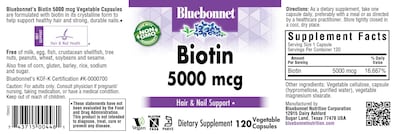 Foto 2 | Suplemento Bluebonnet Nutrition Biotina 5000 Mcg 120 Cápsulas - Venta Internacional.