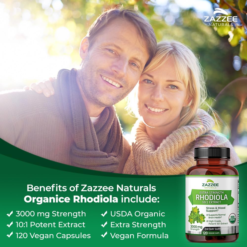Foto 2 | Suplemento De Extracto De Rodiola Orgánico Del Usda De Zazzee, 3000 Mg, 120 Cápsulas - Venta Internacional.