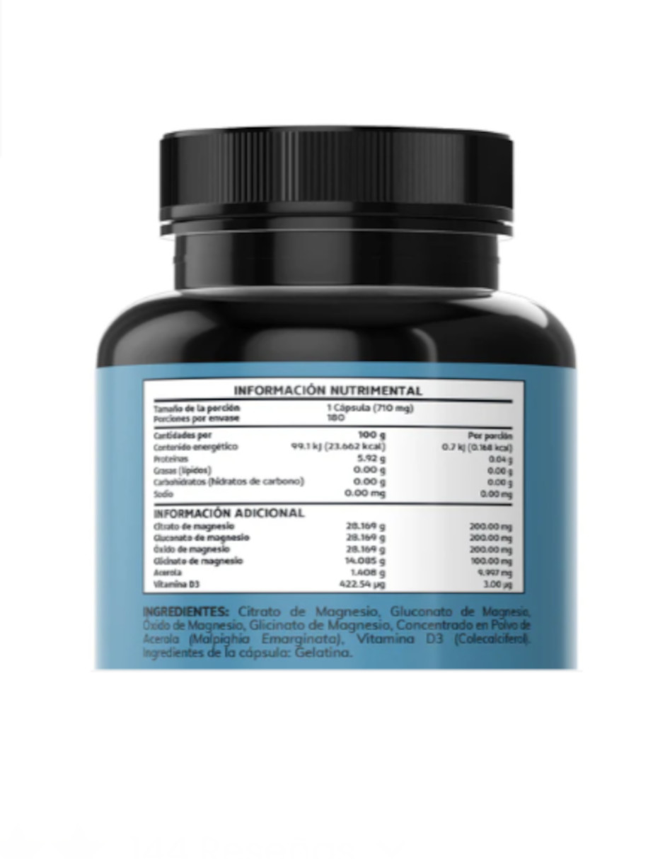 Foto 4 | Magnesio Complex 180 Cápsulas + Termo Güish Gratis