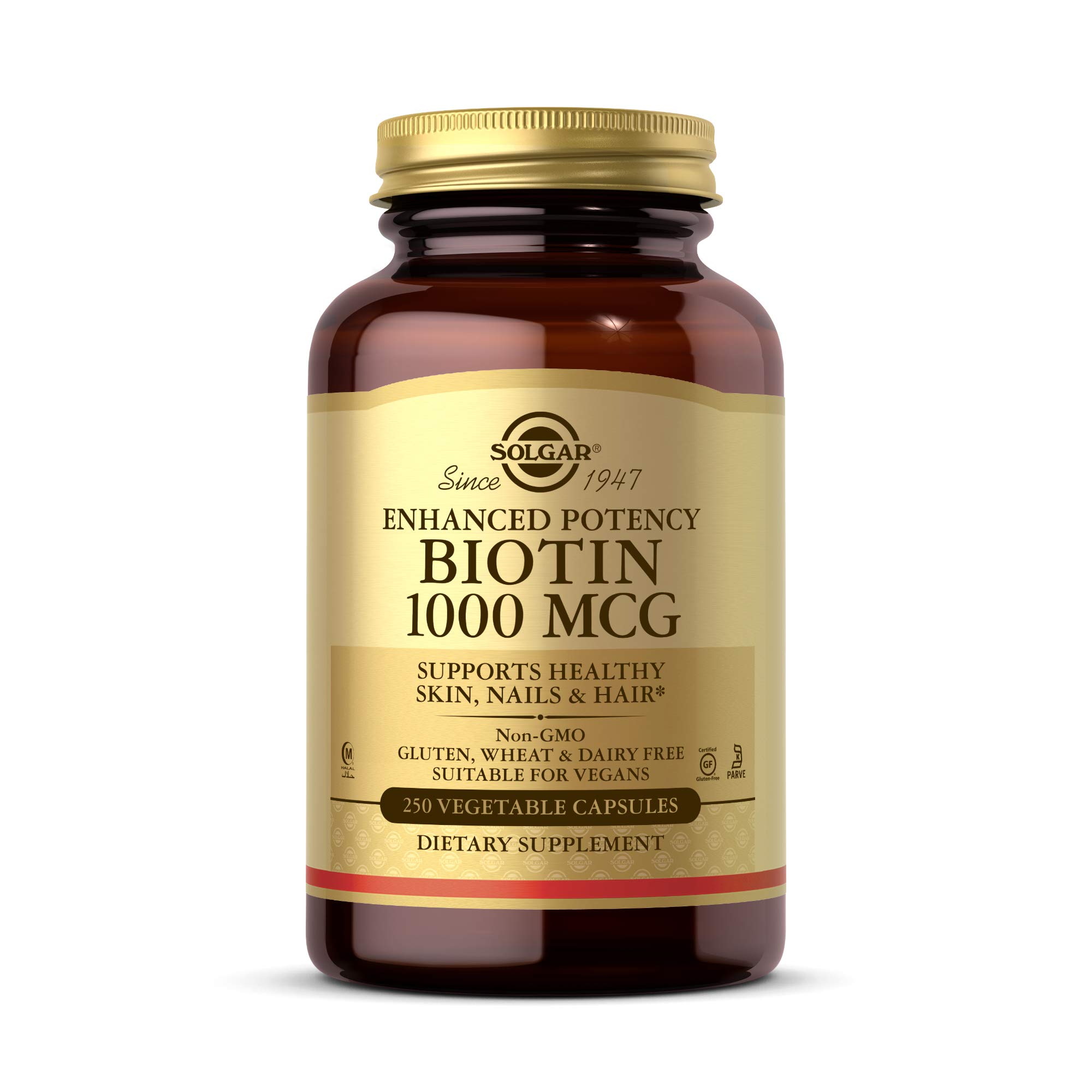 Suplemento Solgar Biotin 1000 Mcg 250 Cápsulas Vegetales - Venta Internacional.
