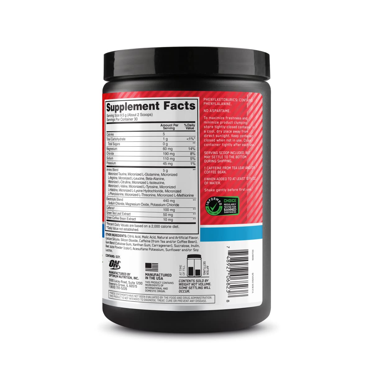 Foto 8 pulgar | Suplemento Optimum Nutrition Amino Energy Fresa 30 Dosis - Venta Internacional.