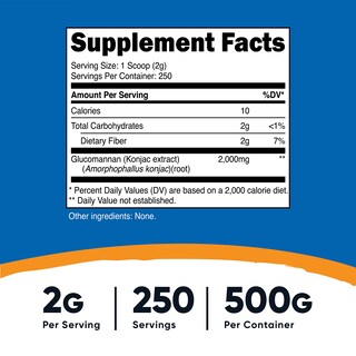 Foto 2 | Glucomanano En Polvo Nutricost 500 G (2 Botellas) - Venta Internacional.