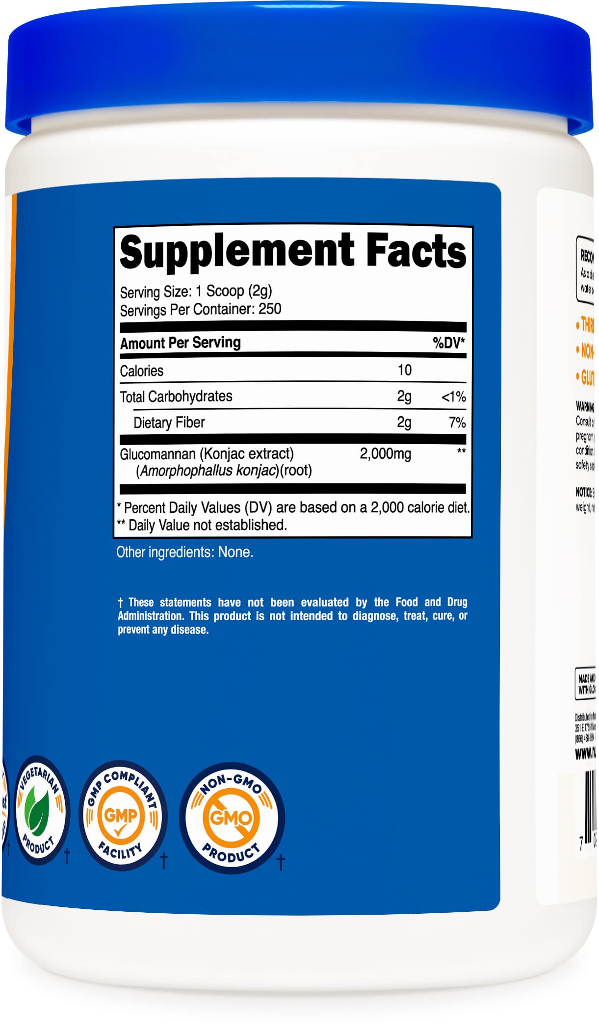 Foto 4 | Glucomanano En Polvo Nutricost 500 G (2 Botellas) - Venta Internacional.